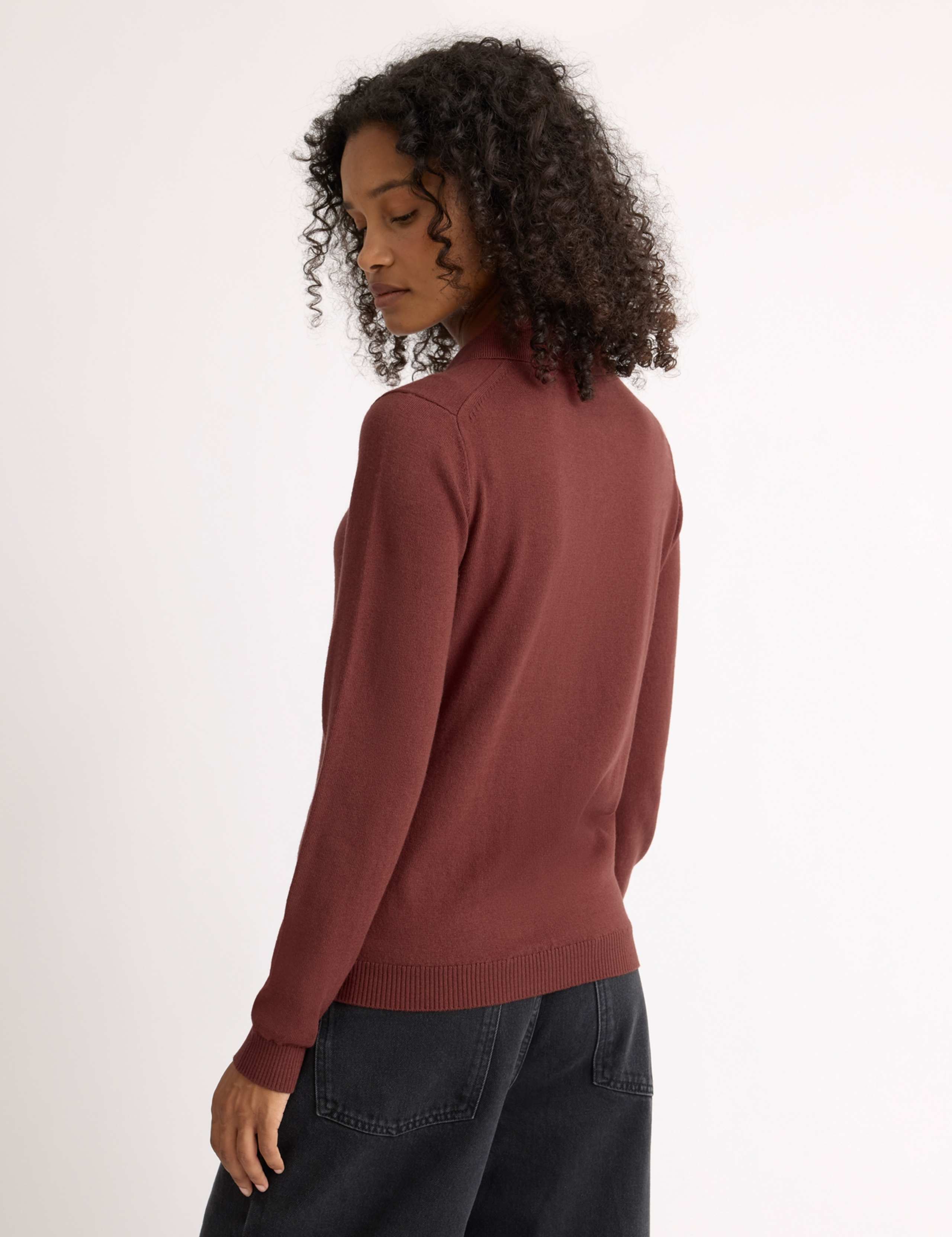 Cotton Blend Textured Top with Wool 5 of 5