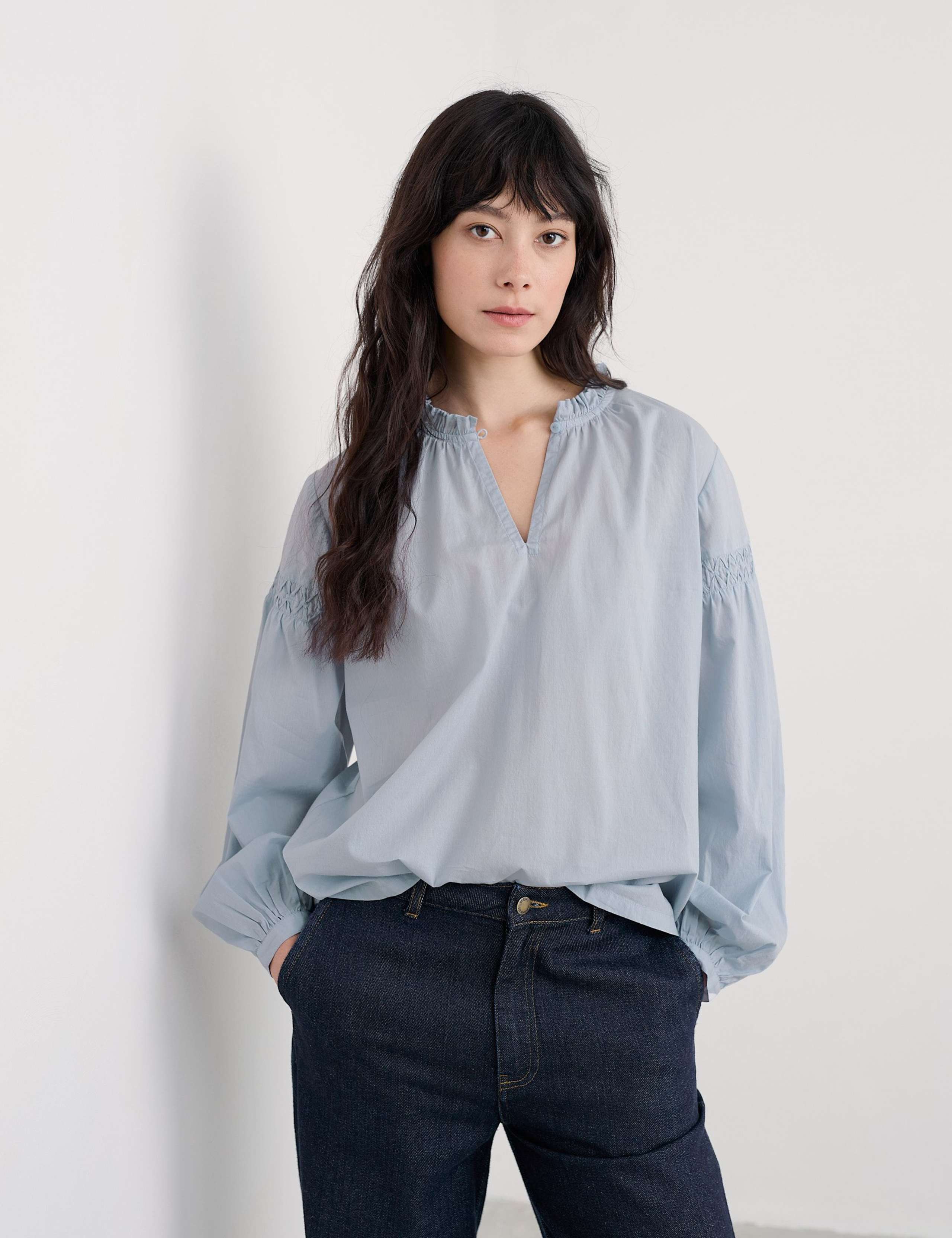 Pure Cotton Striped Relaxed Blouse 3 of 5