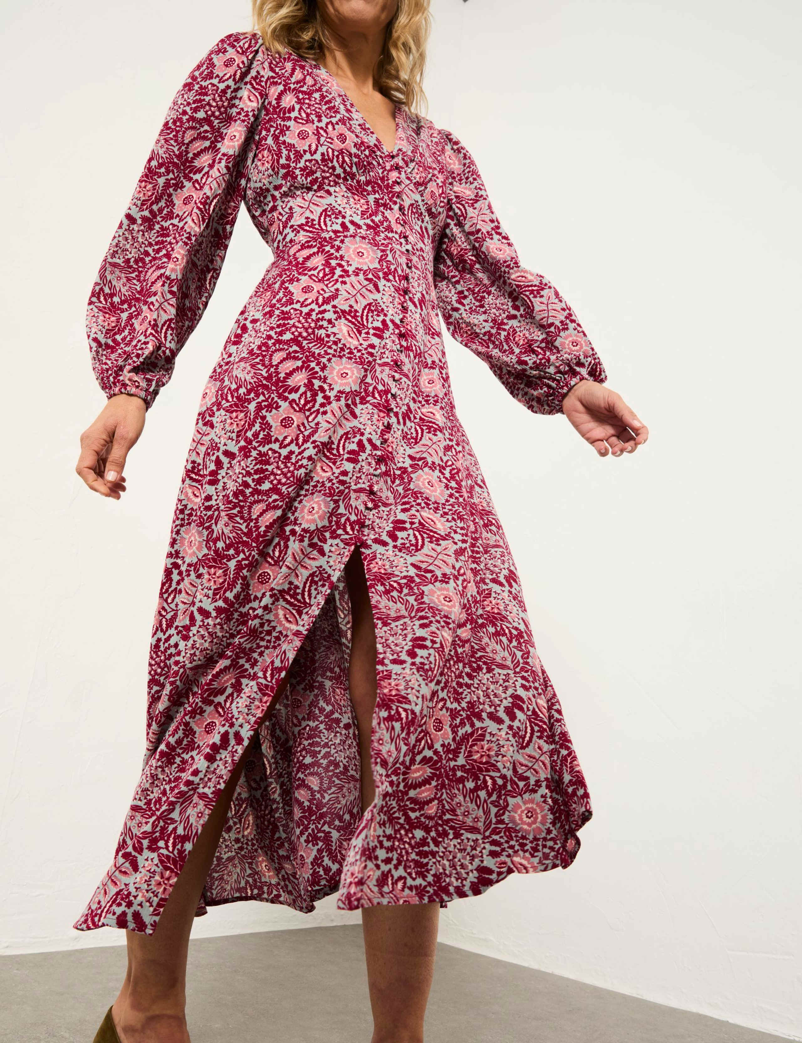 Floral V-Neck Midi Tea Dress 7 of 7