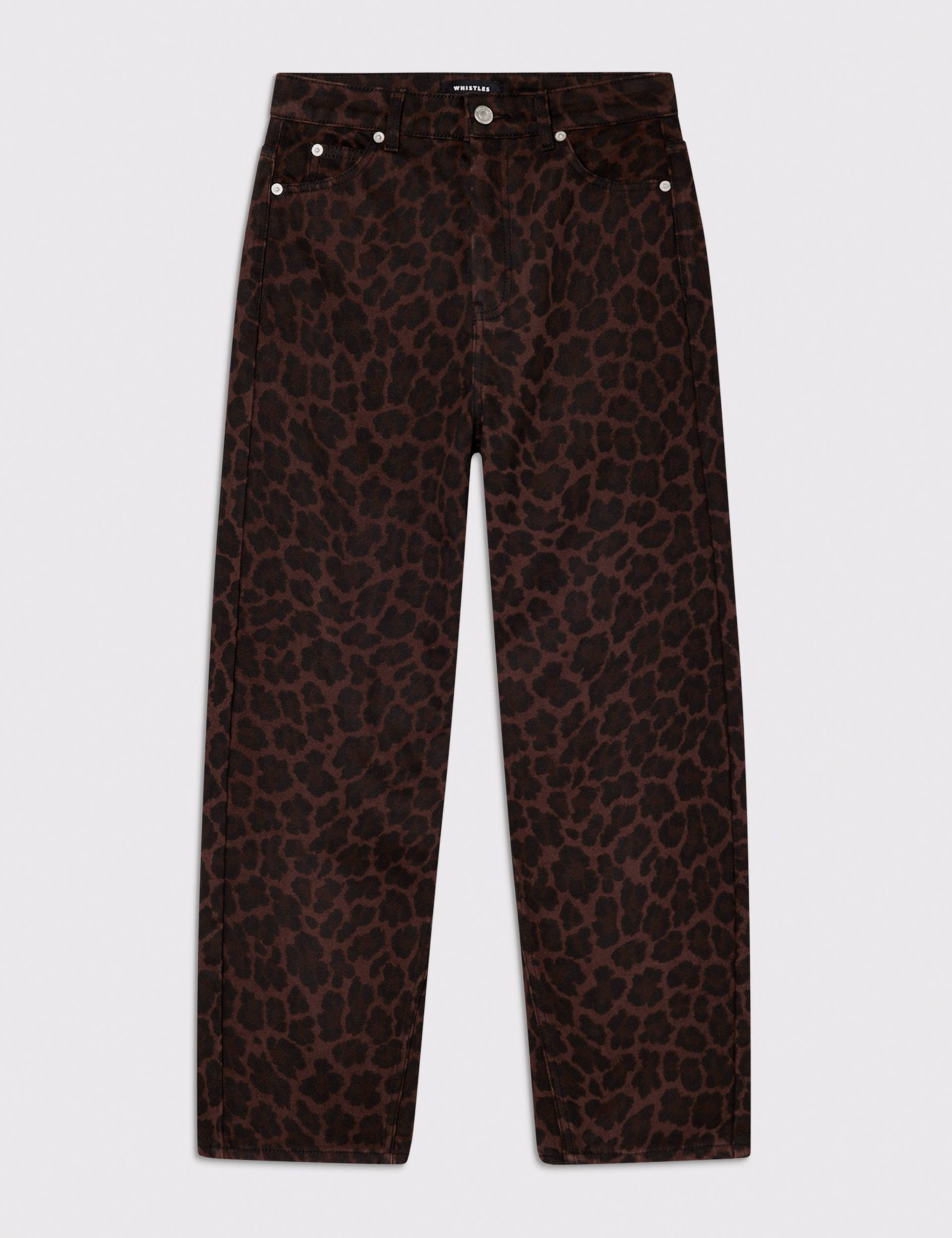 Leopard Print Barrel Cropped Jeans 2 of 6
