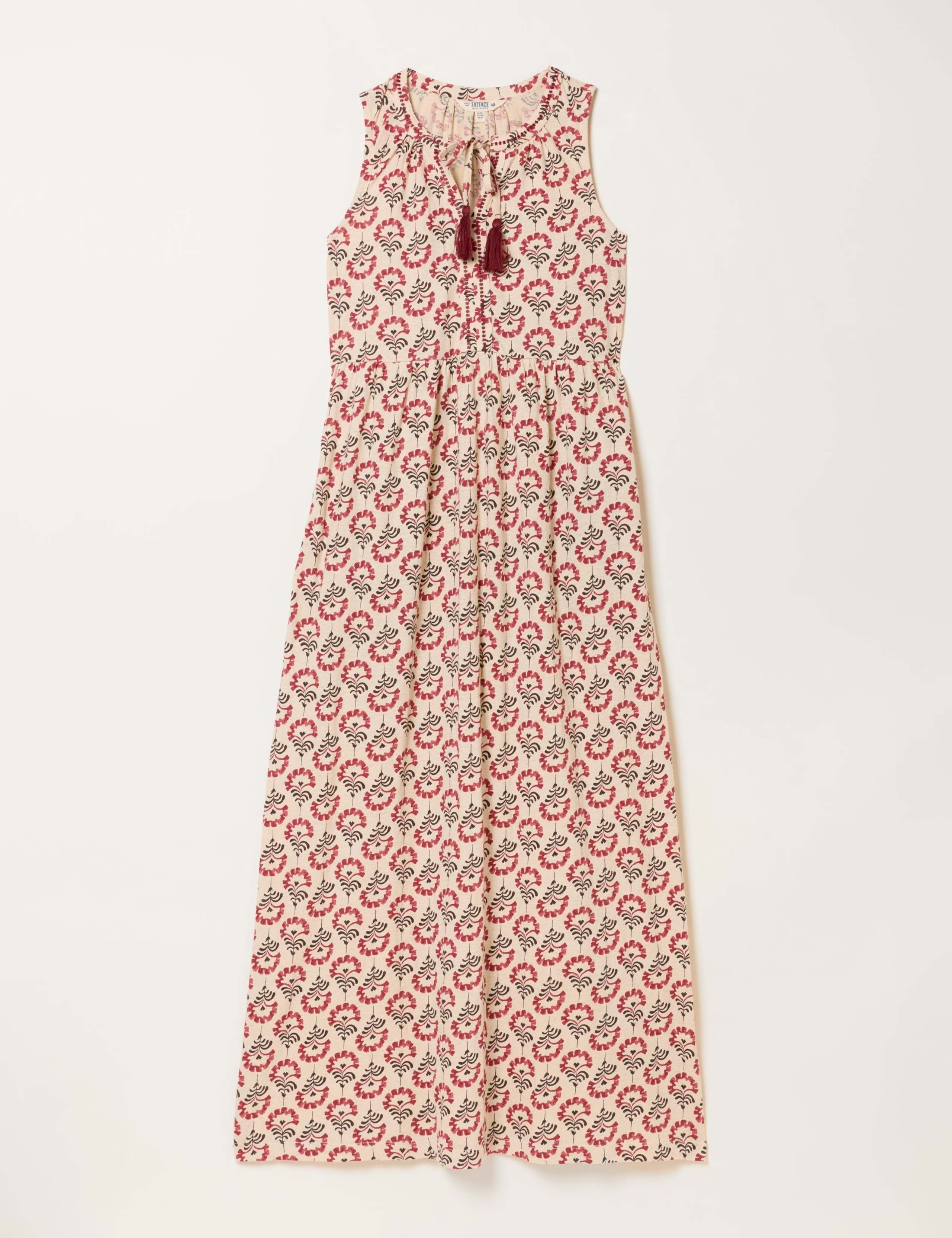 Linen Rich Jersey Floral V-Neck Maxi Dress 2 of 5