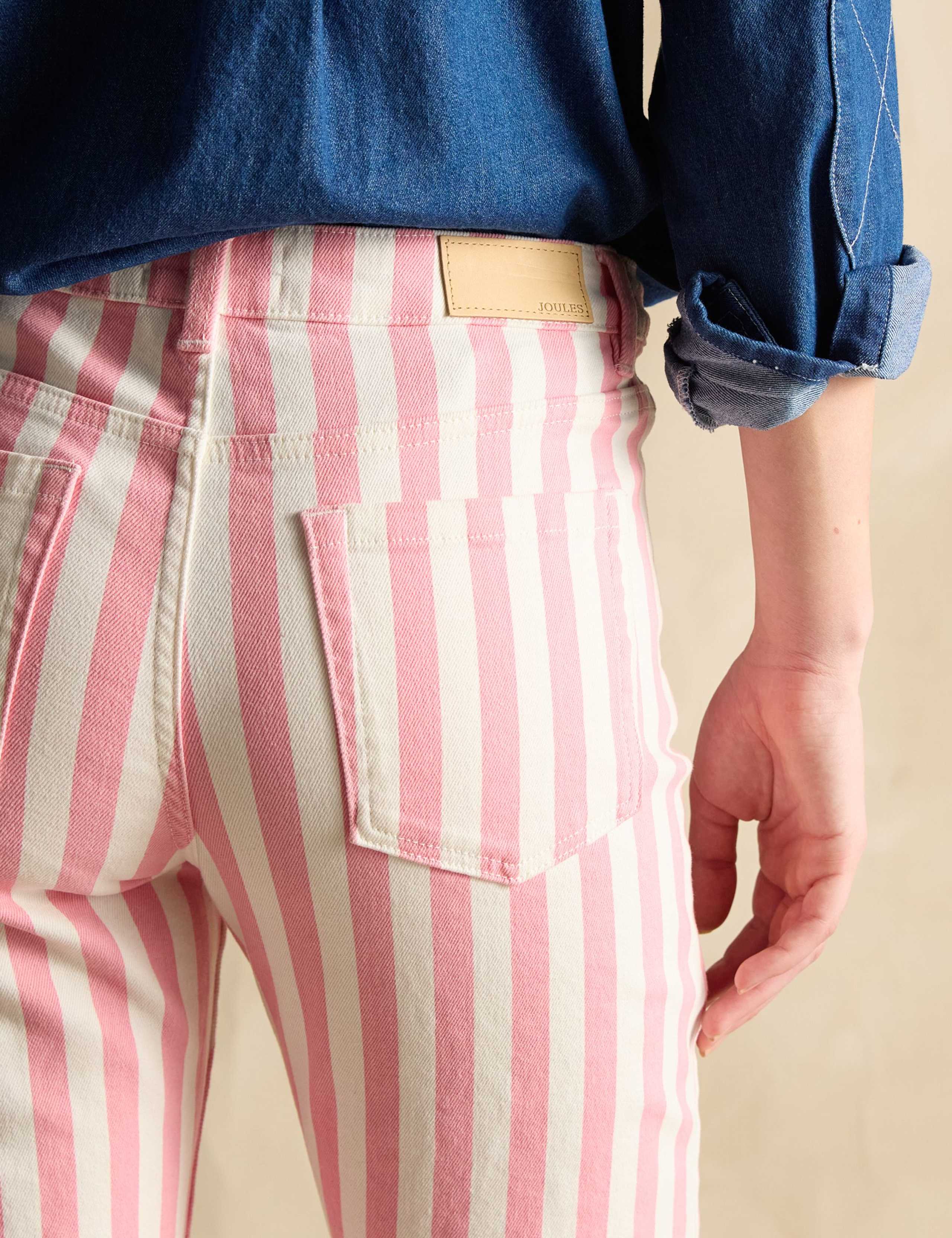 Cotton Rich Denim Striped Ankle Grazer Jeans 5 of 5