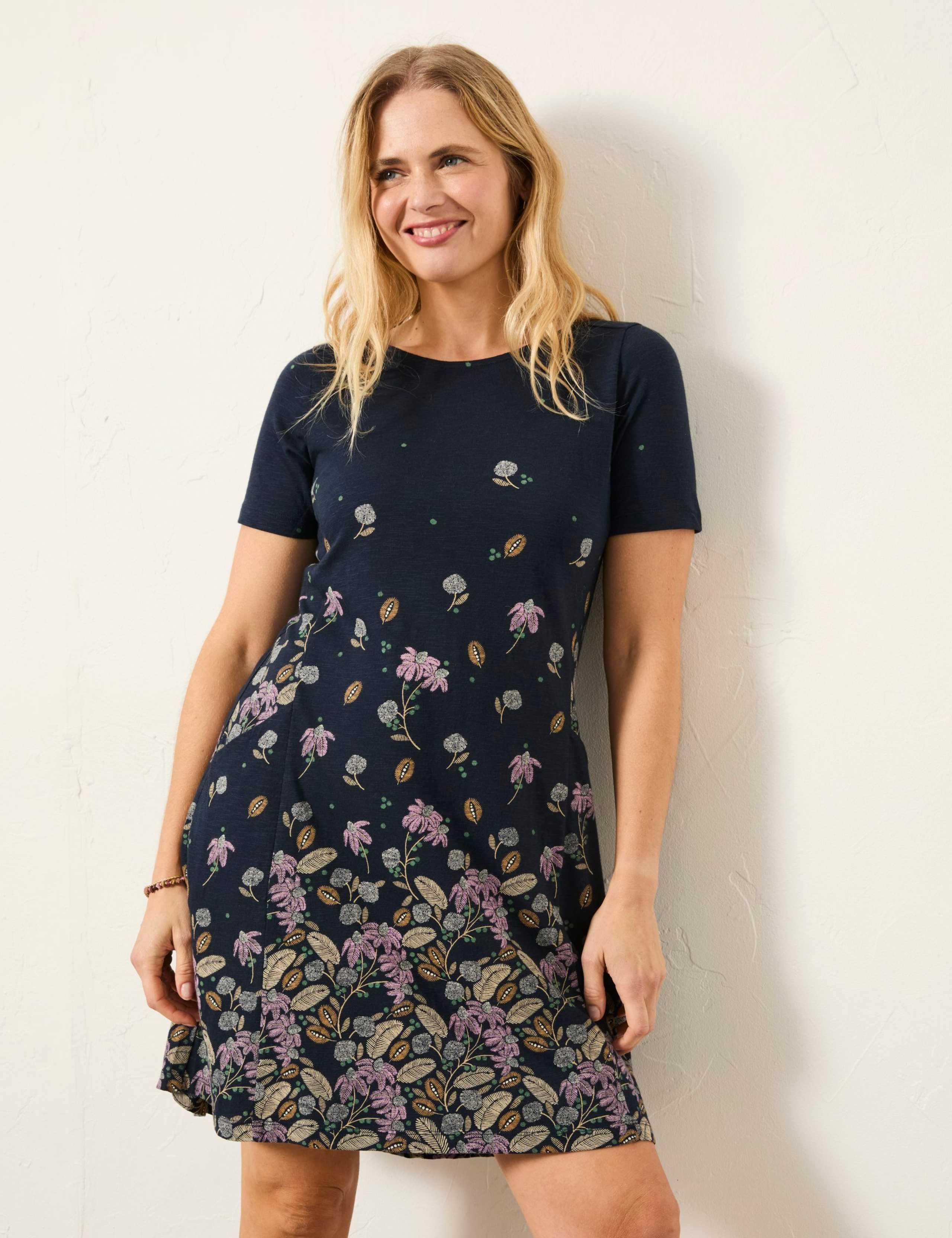 Jersey Leaf Print Mini T-Shirt Dress 1 of 5
