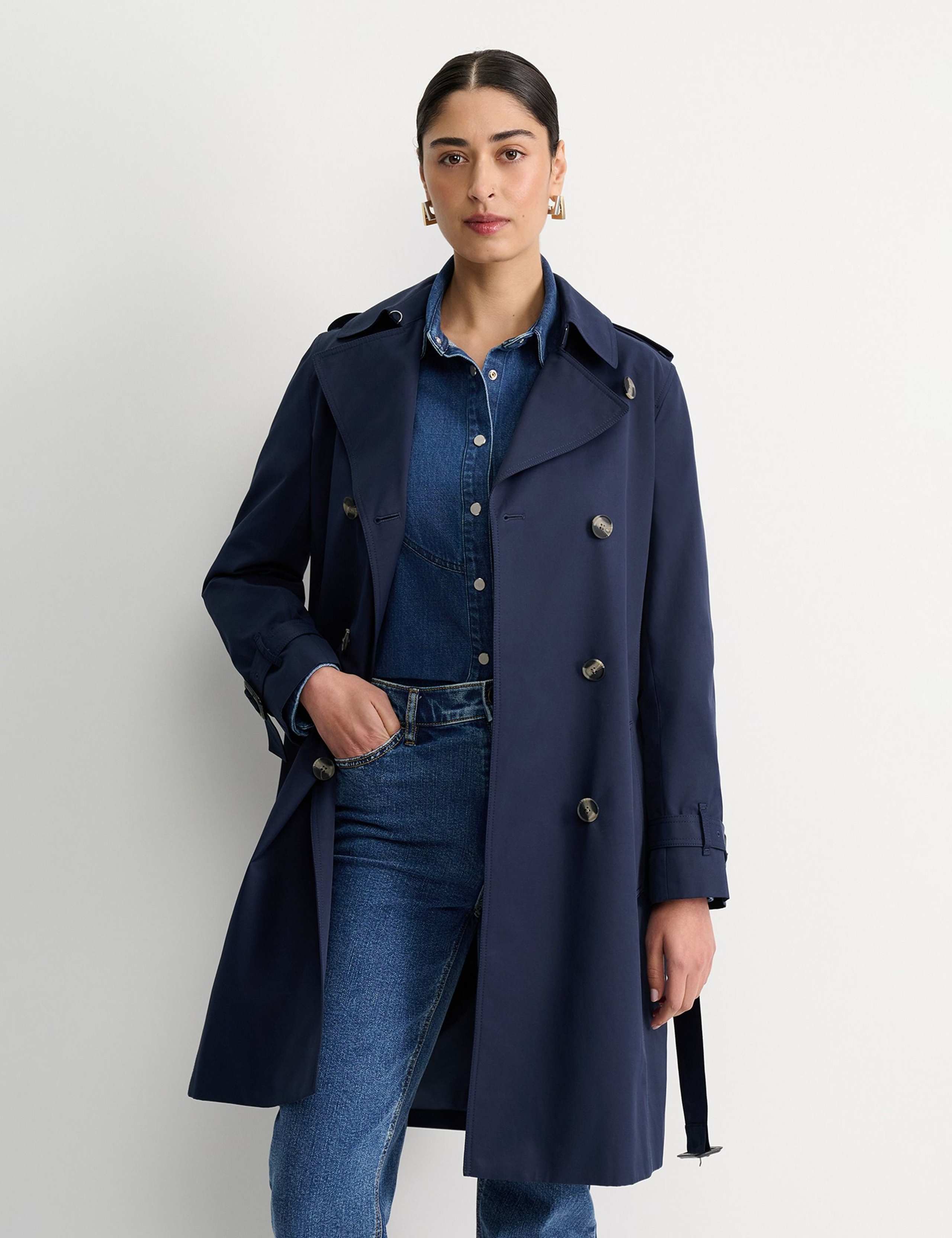 Cotton Rich Belted Short Trench Coat 2 of 6