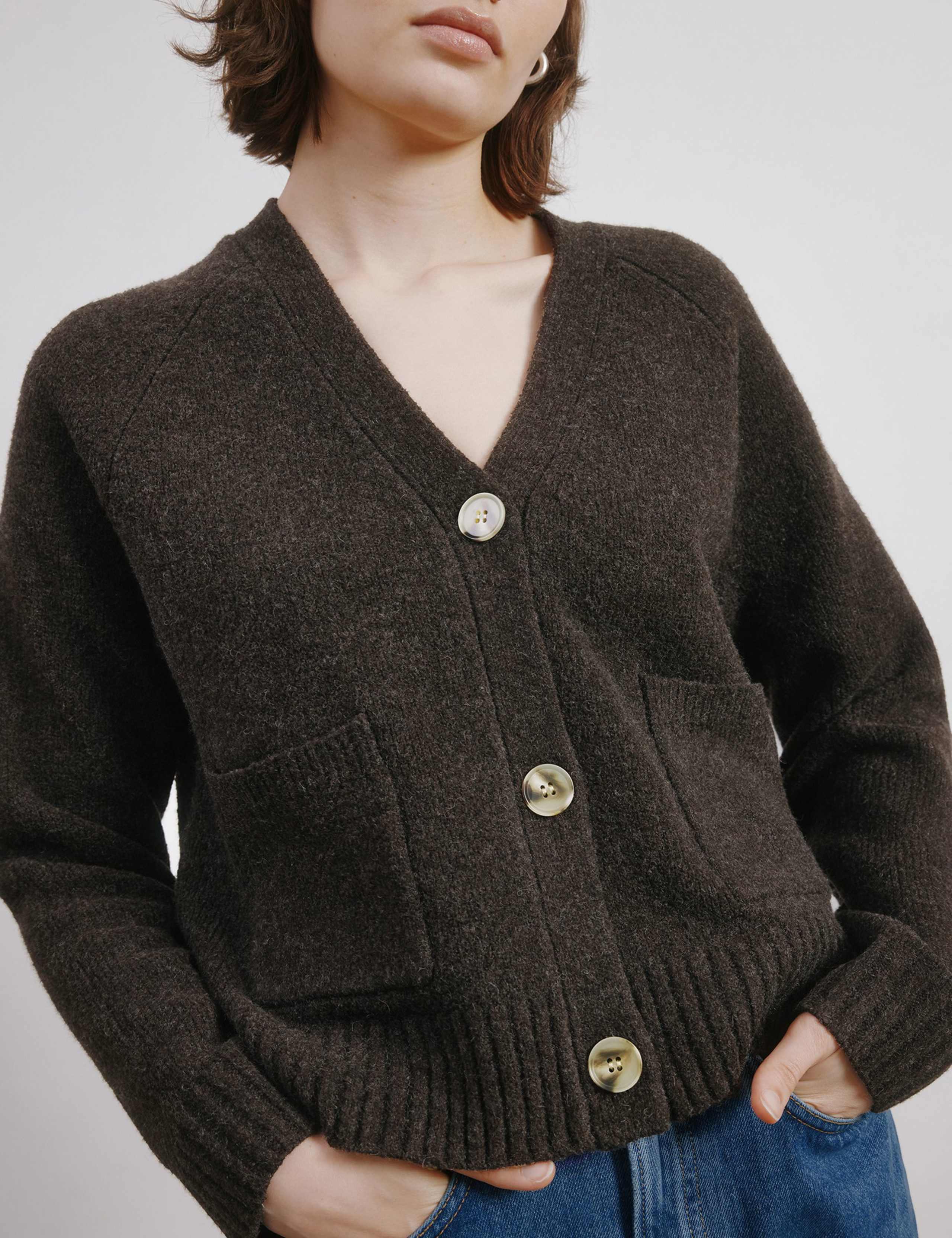 V-Neck Button Front Relaxed Cardigan 4 of 4