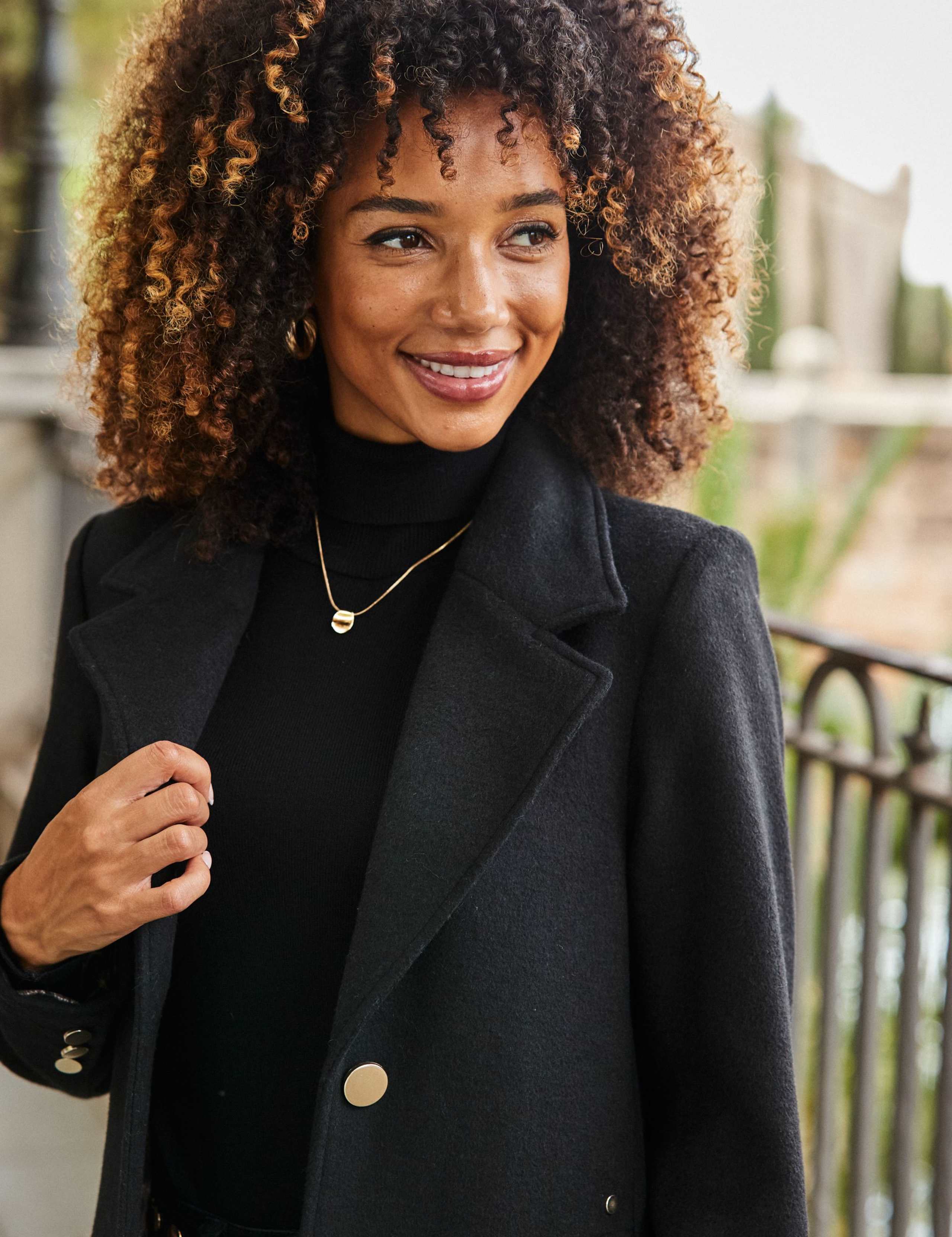 Wool Blend Tailored Coat 5 of 8