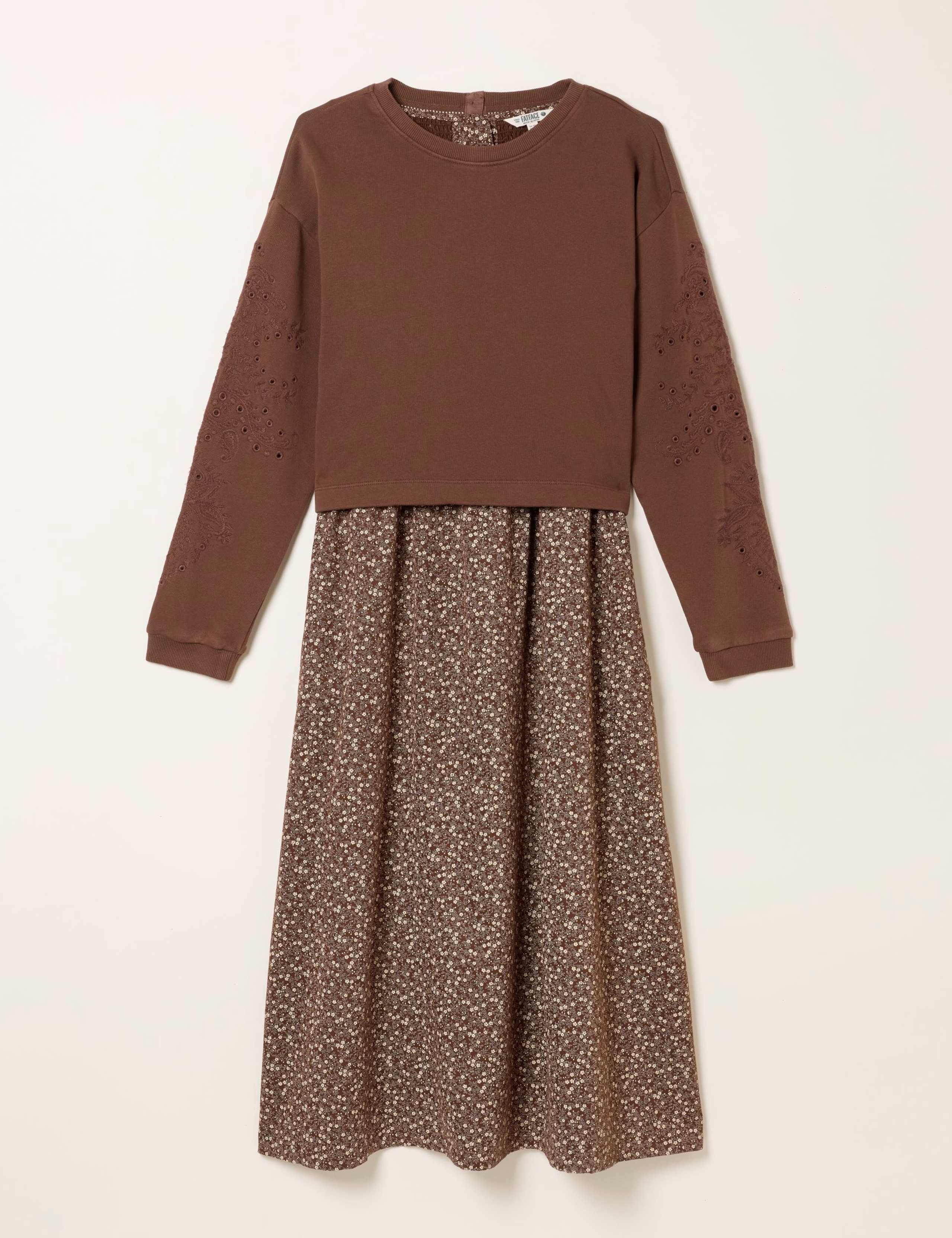 Embroidered Ditsy Floral 2 in 1 Midi Dress 2 of 5