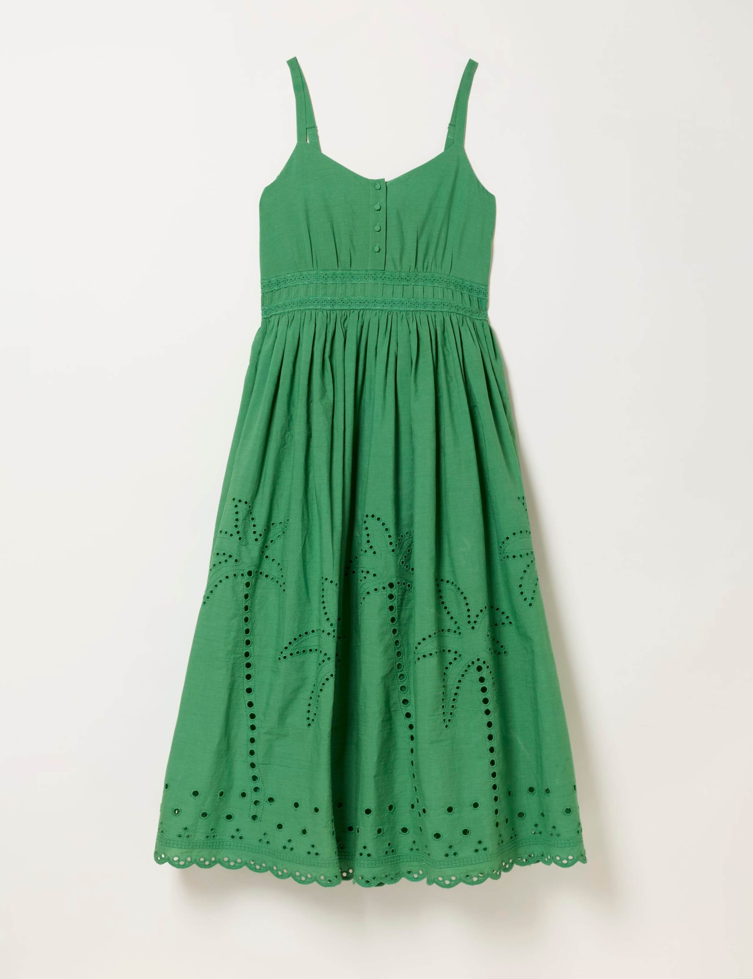 Pure Cotton Embroidered Midi Skater Dress 2 of 5