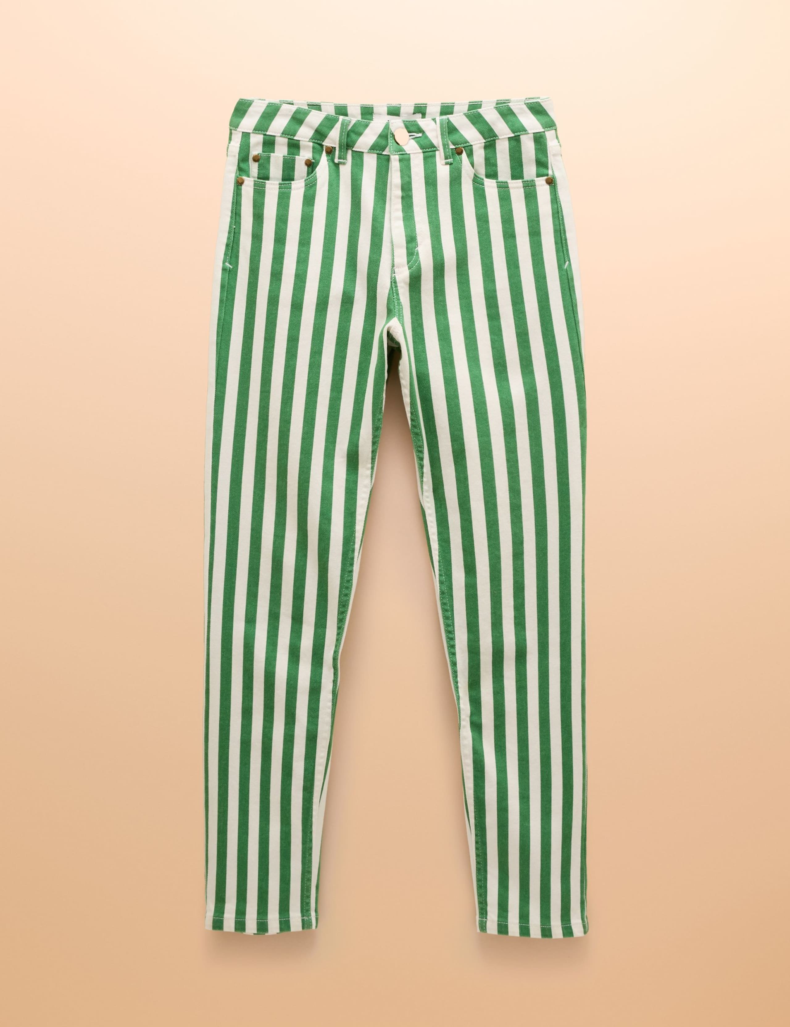 Cotton Rich Denim Striped Ankle Grazer Jeans 2 of 5
