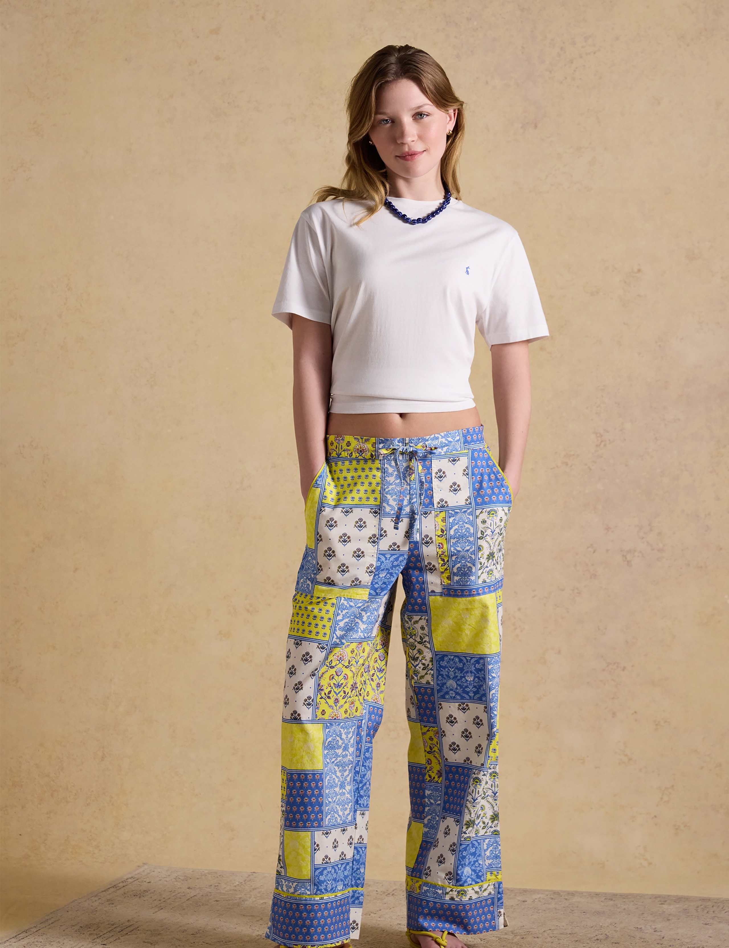 Pure Cotton Printed Wide Leg Trousers 3 of 8