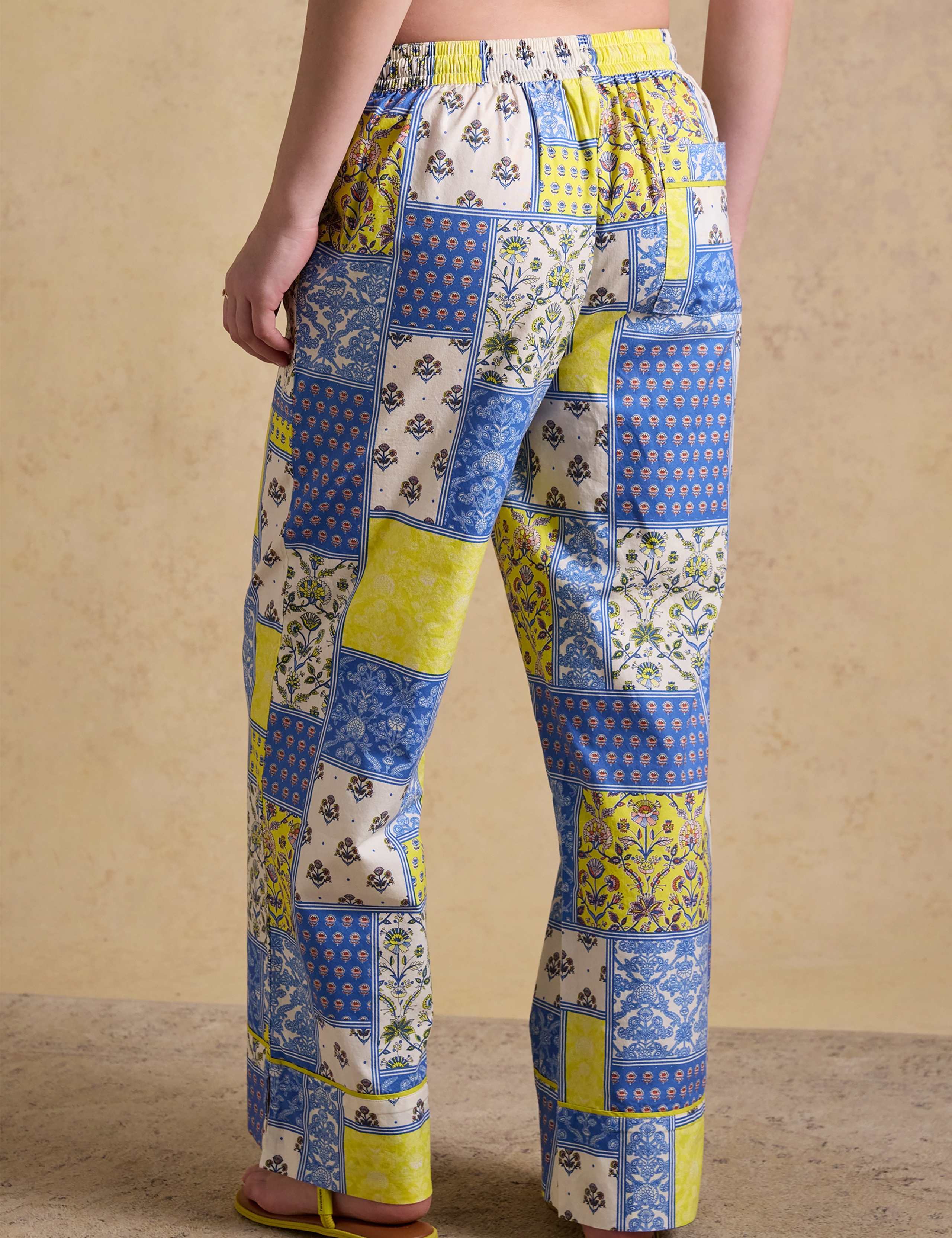 Pure Cotton Printed Wide Leg Trousers 4 of 8