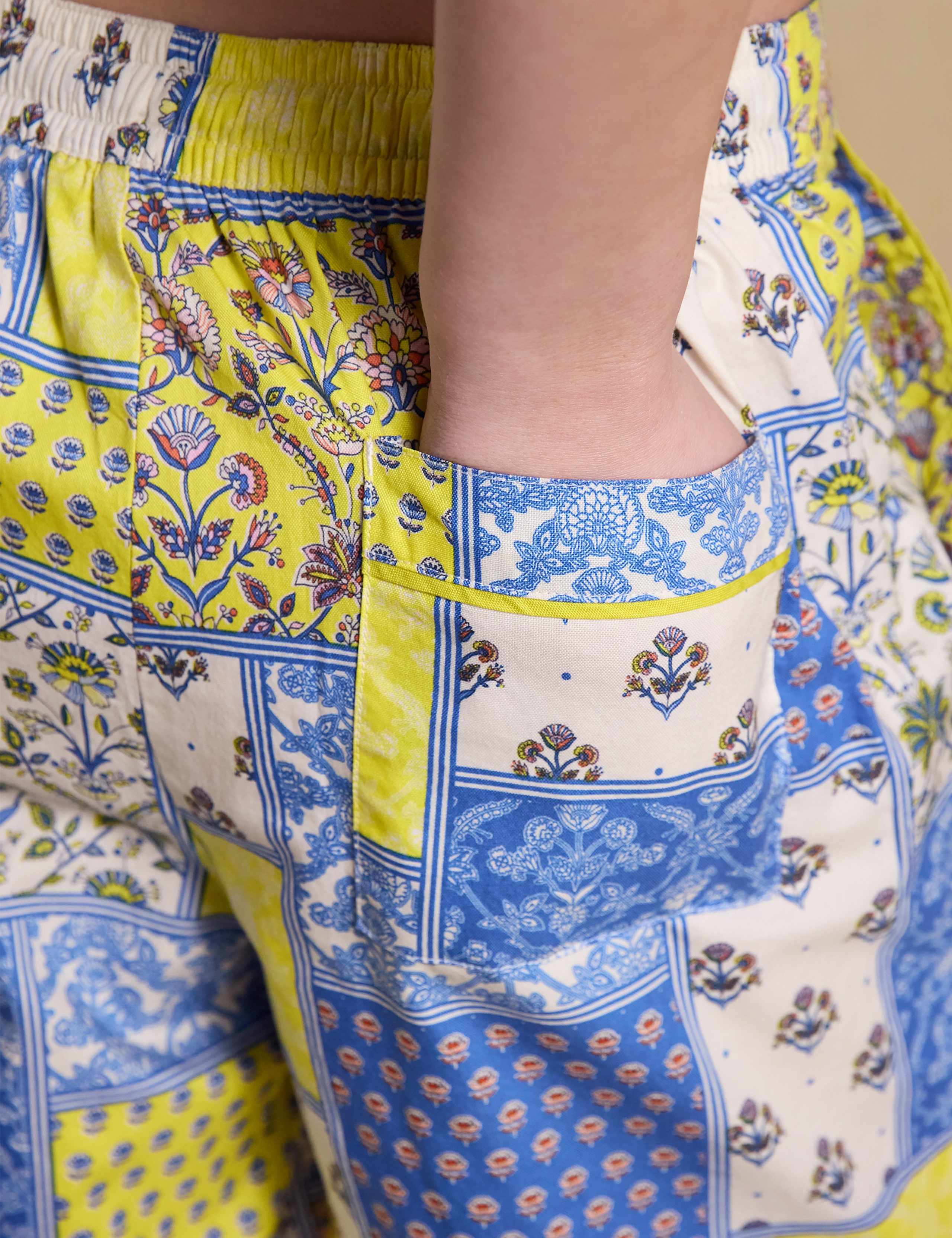 Pure Cotton Printed Wide Leg Trousers 8 of 8
