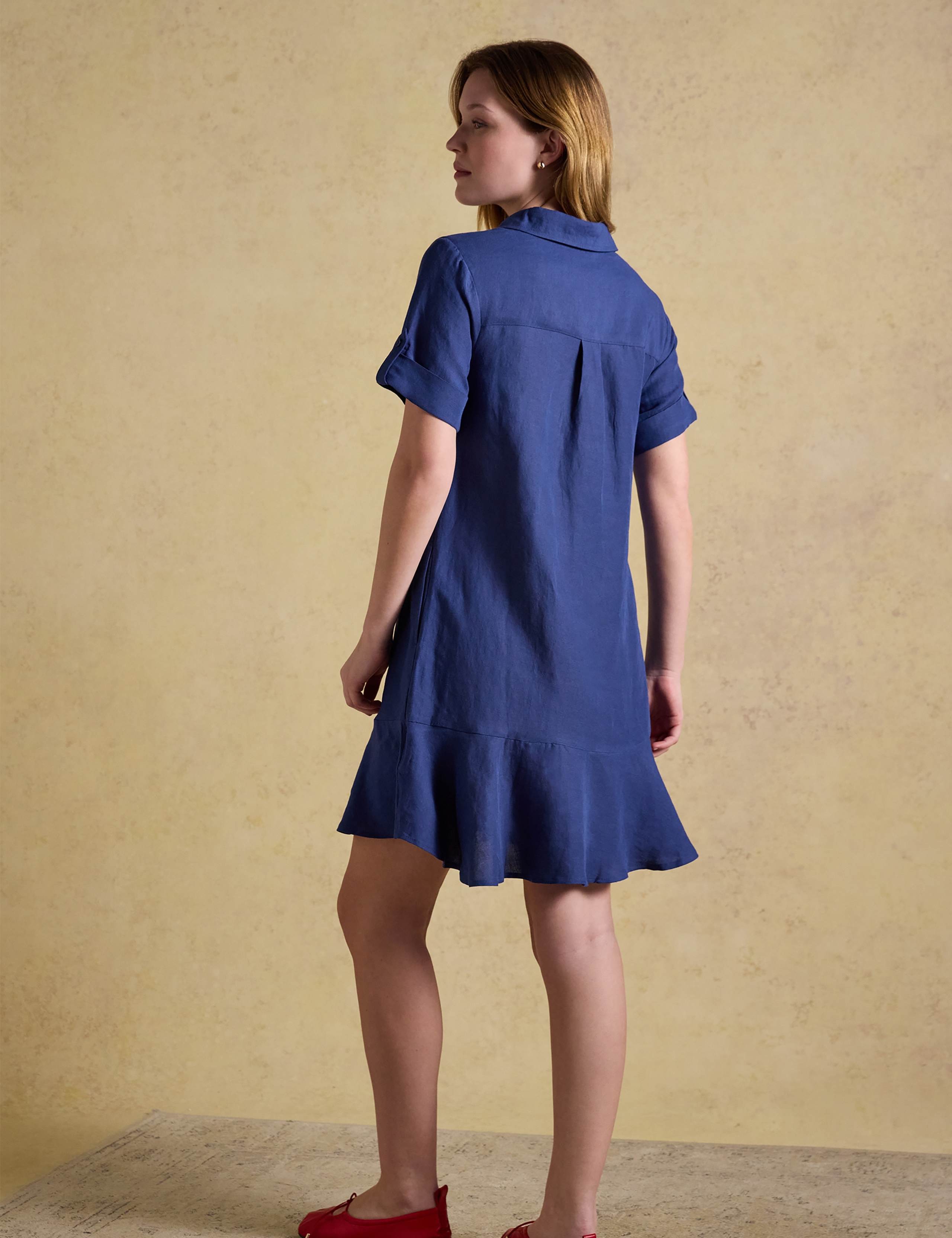 Linen Blend Mini Shirt Dress 4 of 7