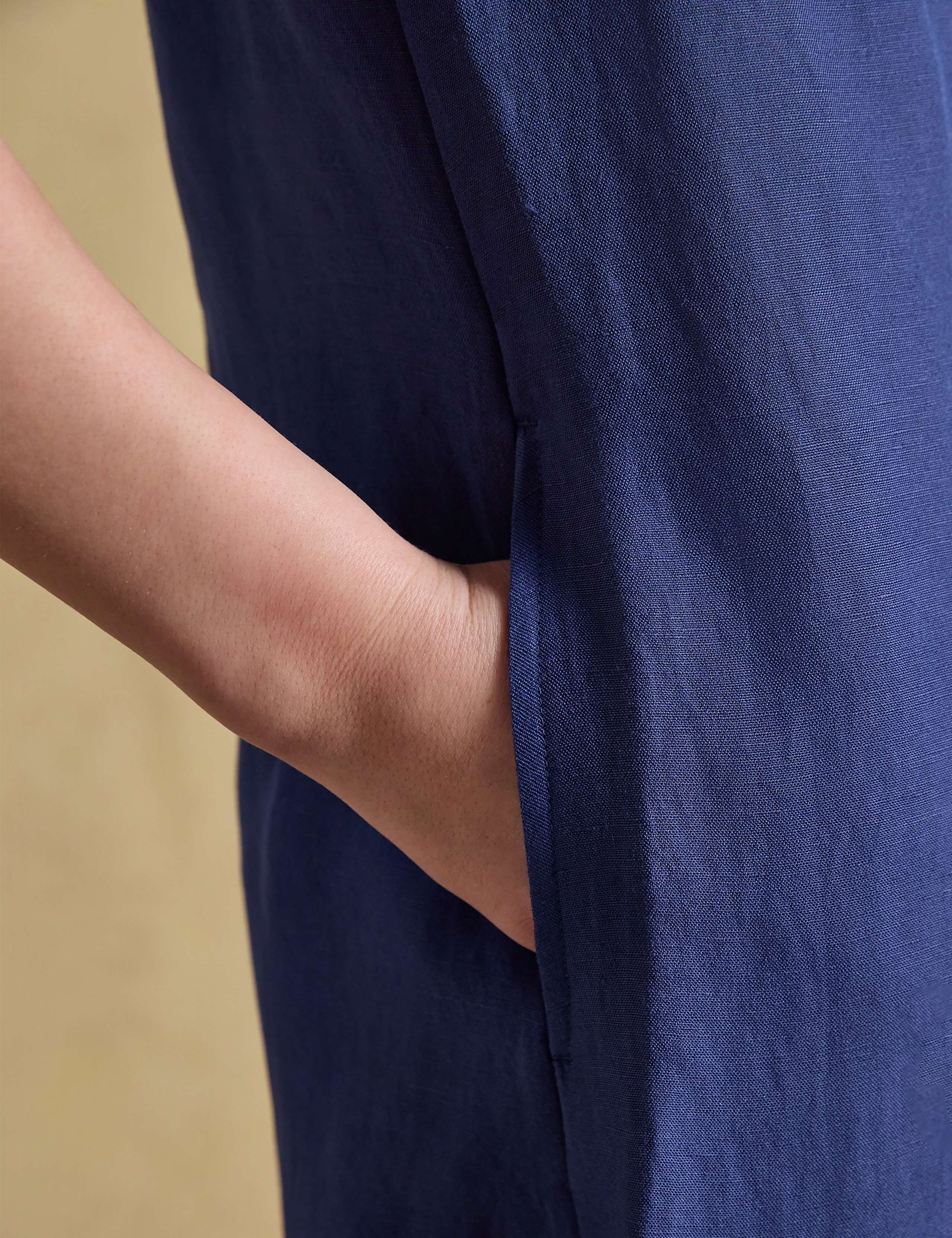 Linen Blend Mini Shirt Dress 6 of 7