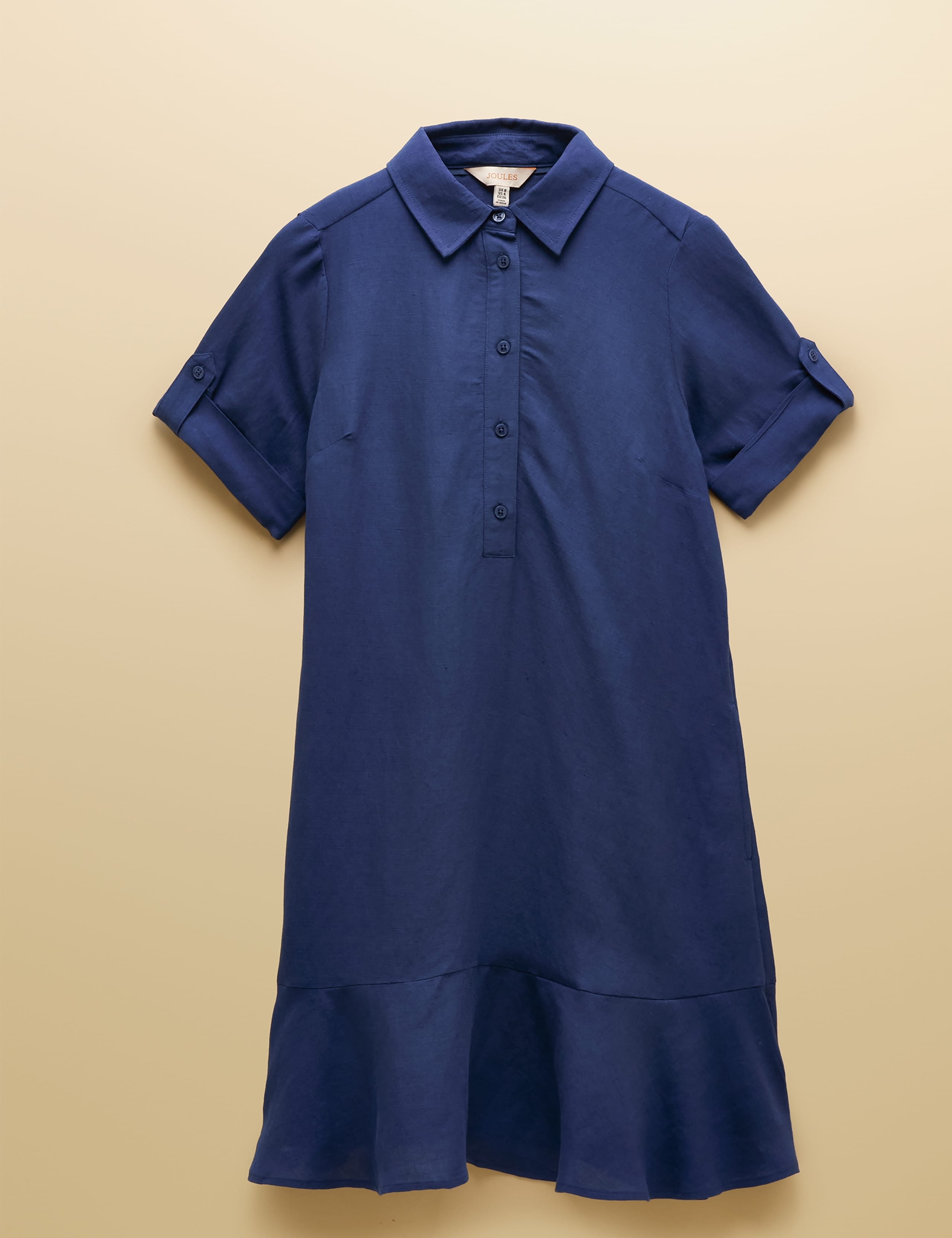 Linen Blend Mini Shirt Dress 2 of 7