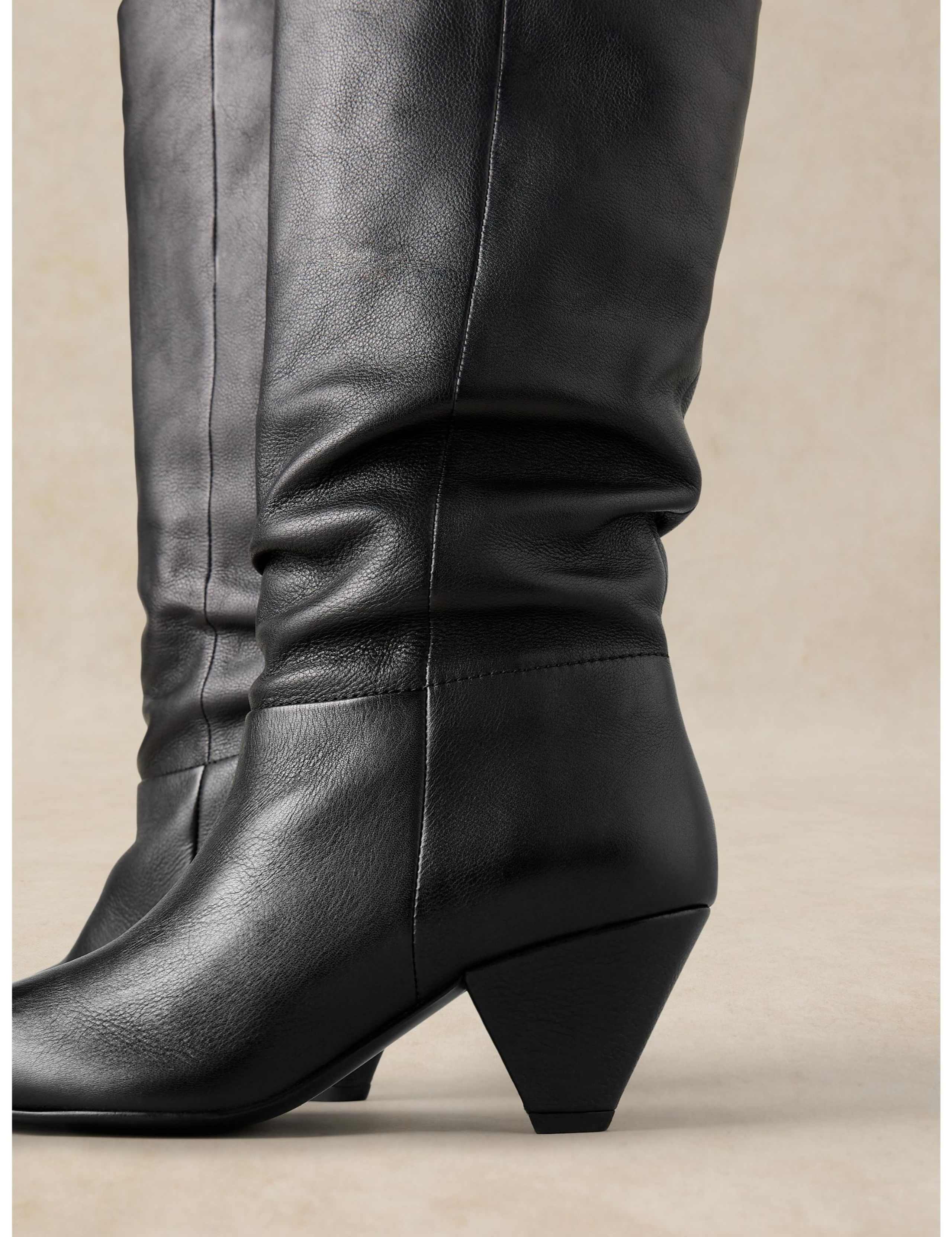 Chrissie Leather Slouch Knee High Boots 4 of 4