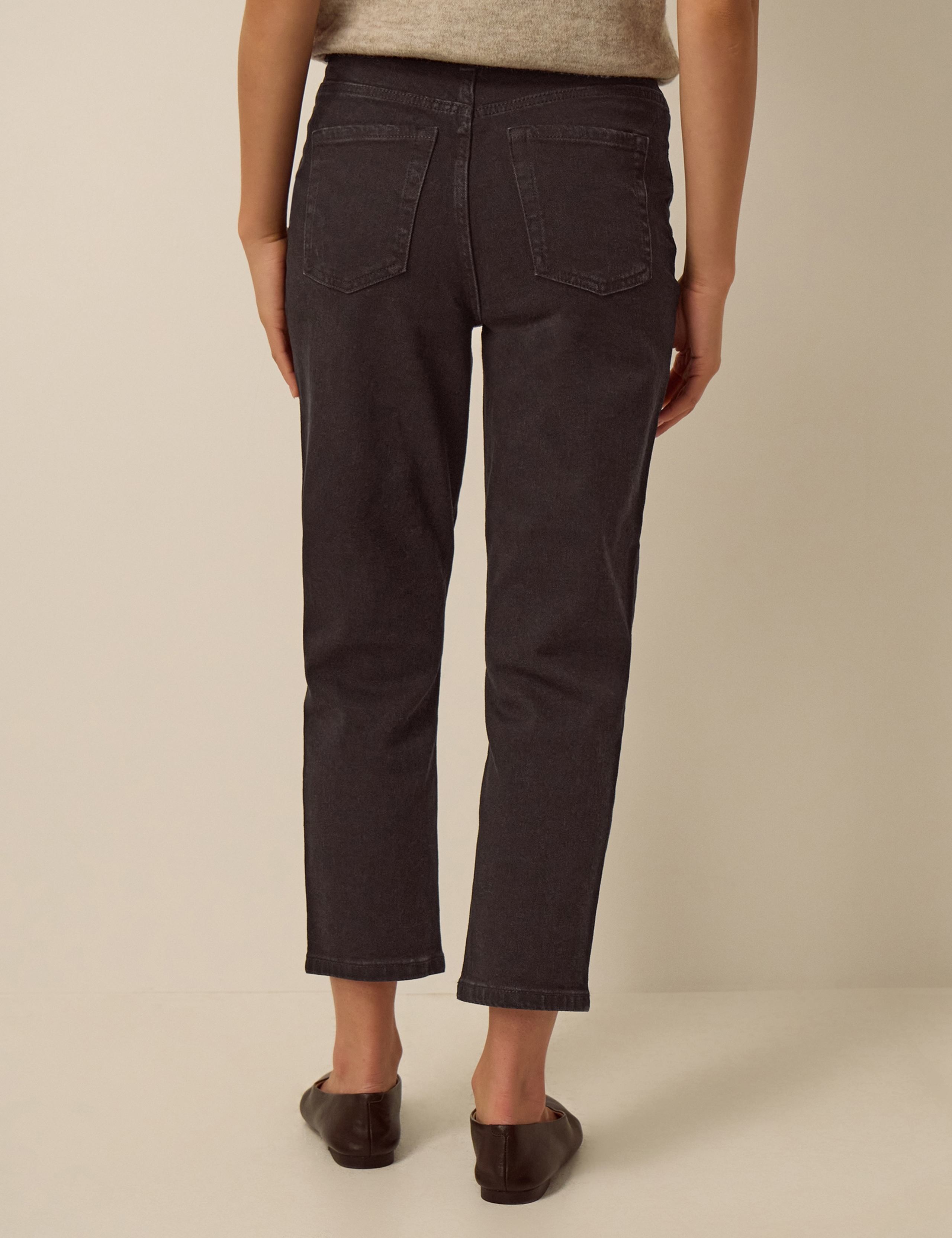 Cotton Rich High Waisted Cropped Cigarette Jeans 4 of 5
