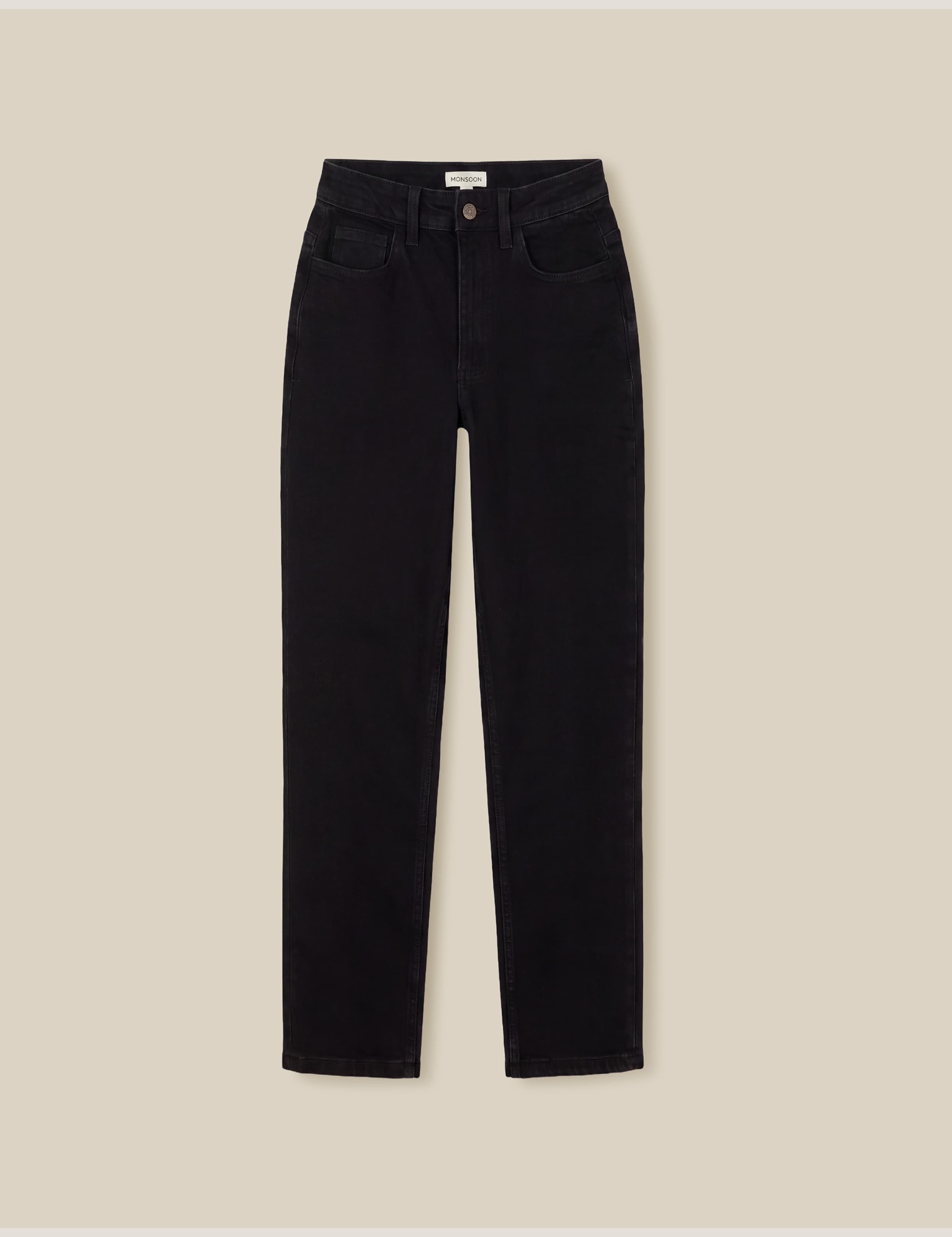 Cotton Rich High Waisted Cropped Cigarette Jeans 2 of 5