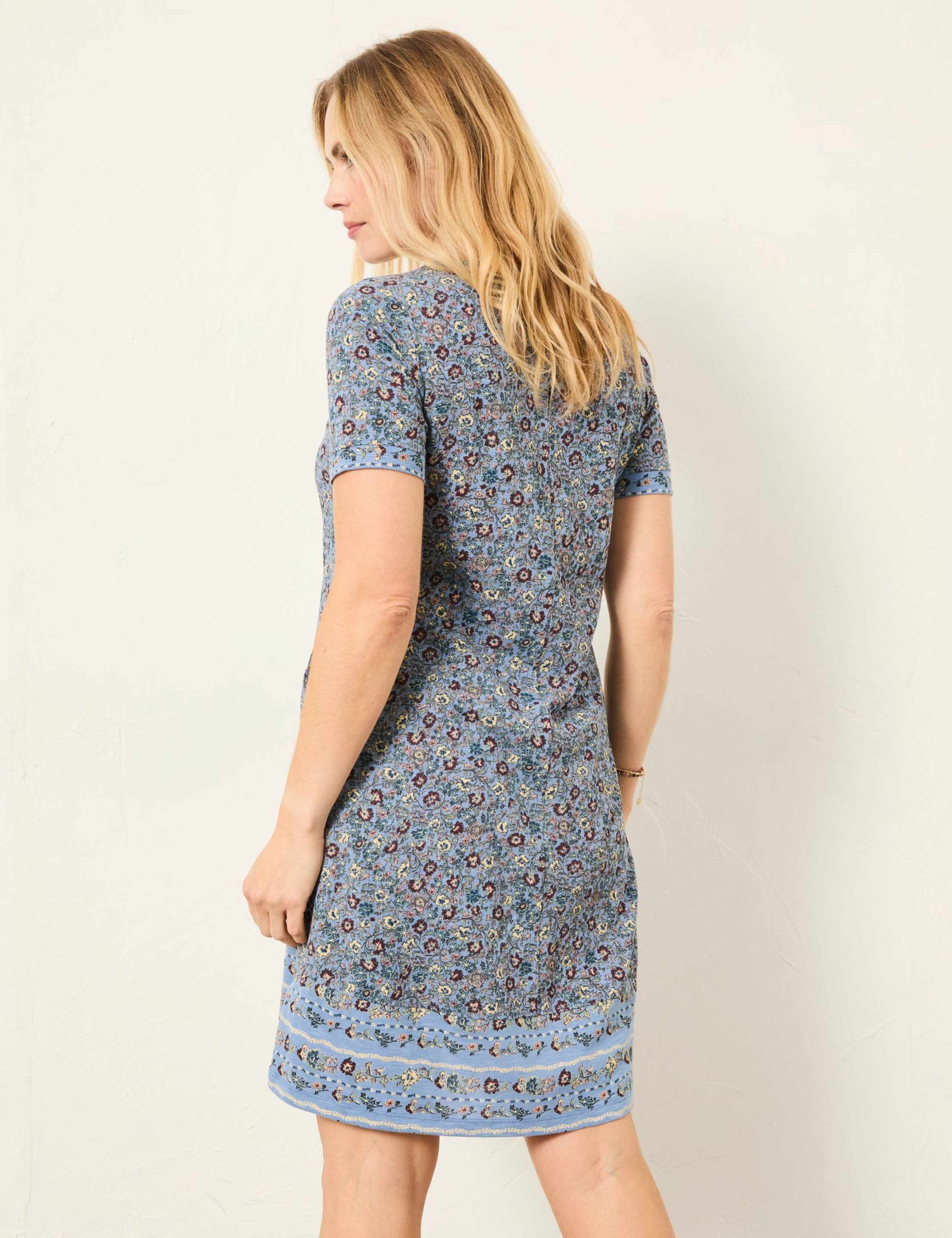 Cotton Rich Jersey Floral Mini Shift Dress 3 of 5