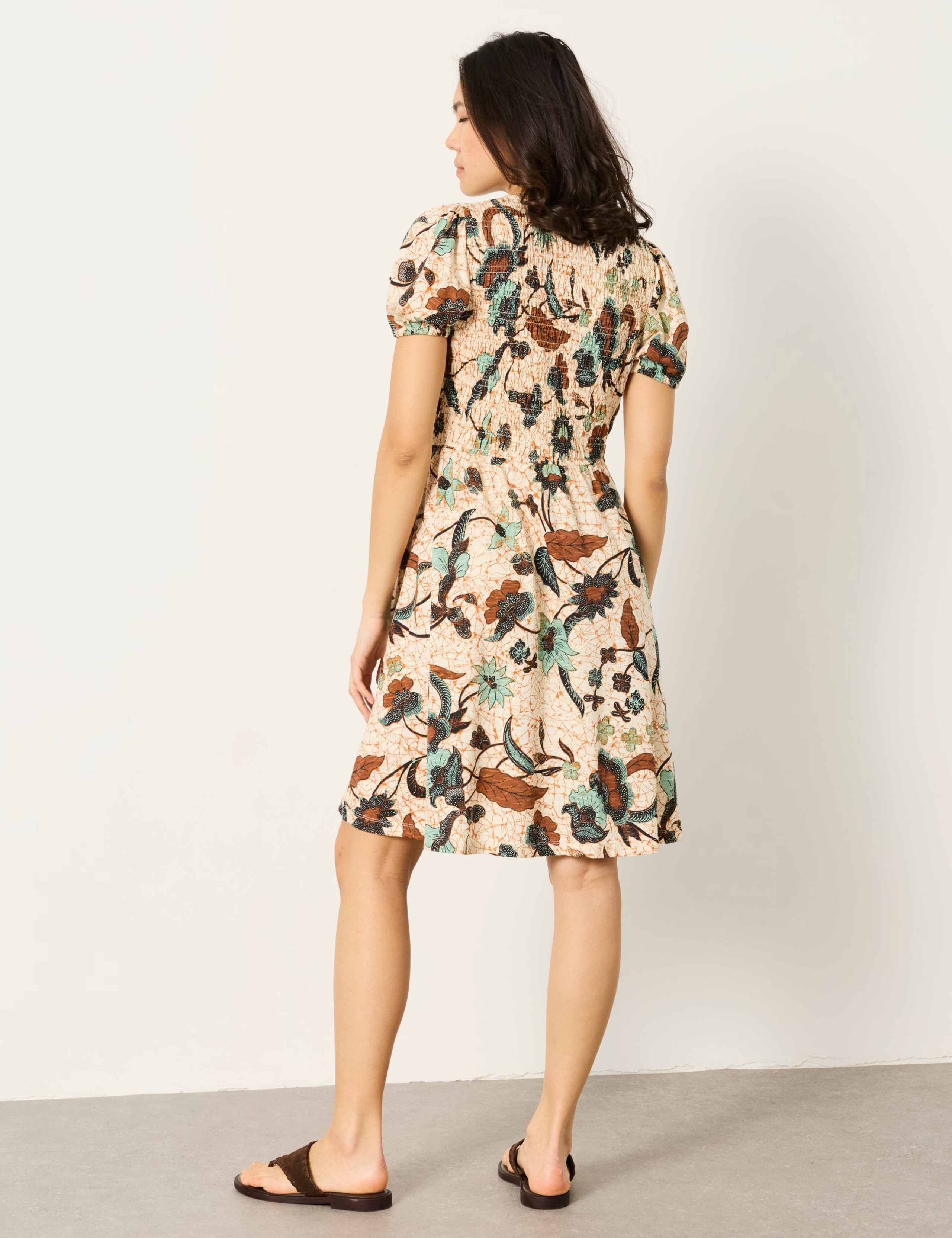 Nora Jersey Batik Print Shirred Mini Dress 3 of 6