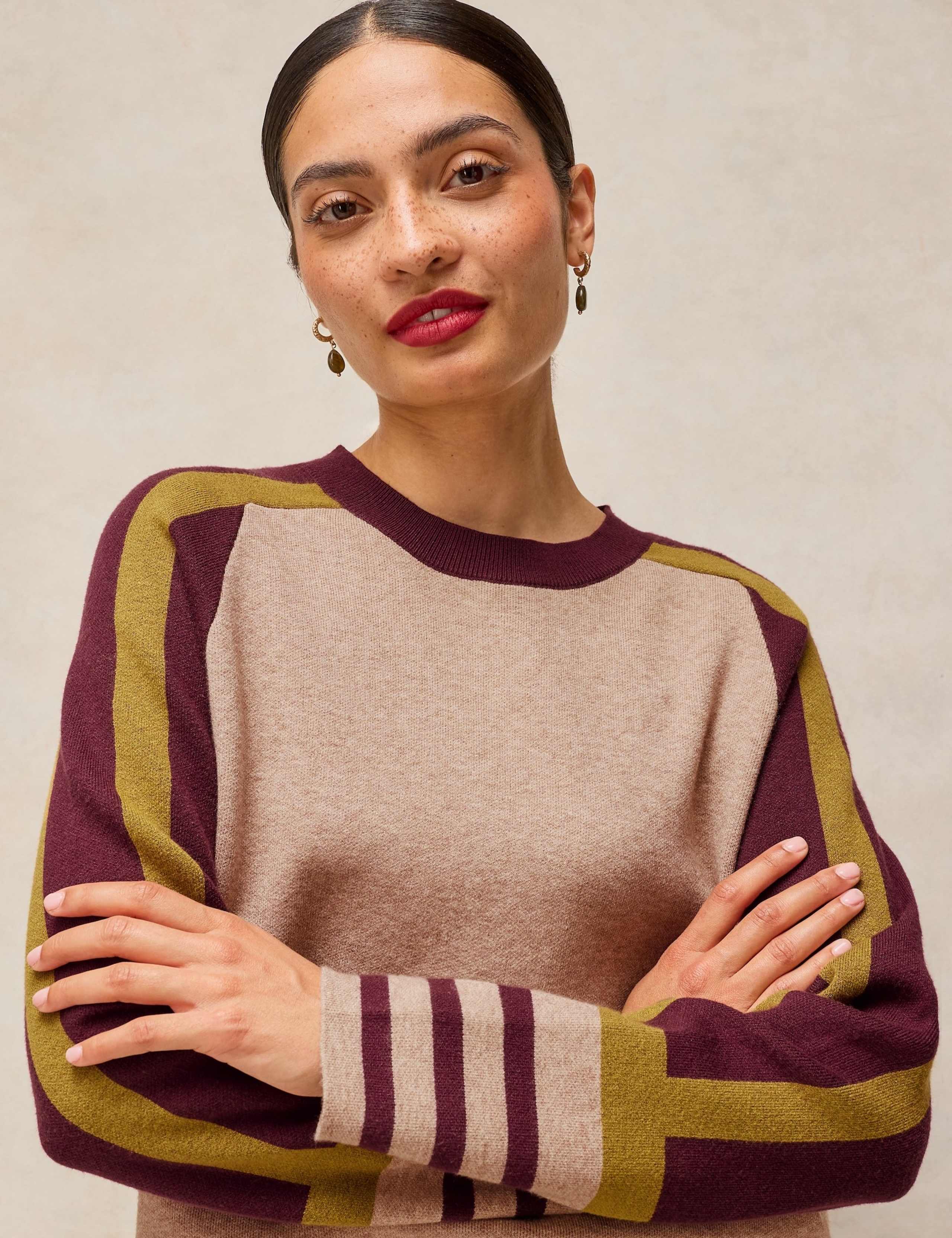 Colour Block Striped Sleeve Jumper 5 of 6