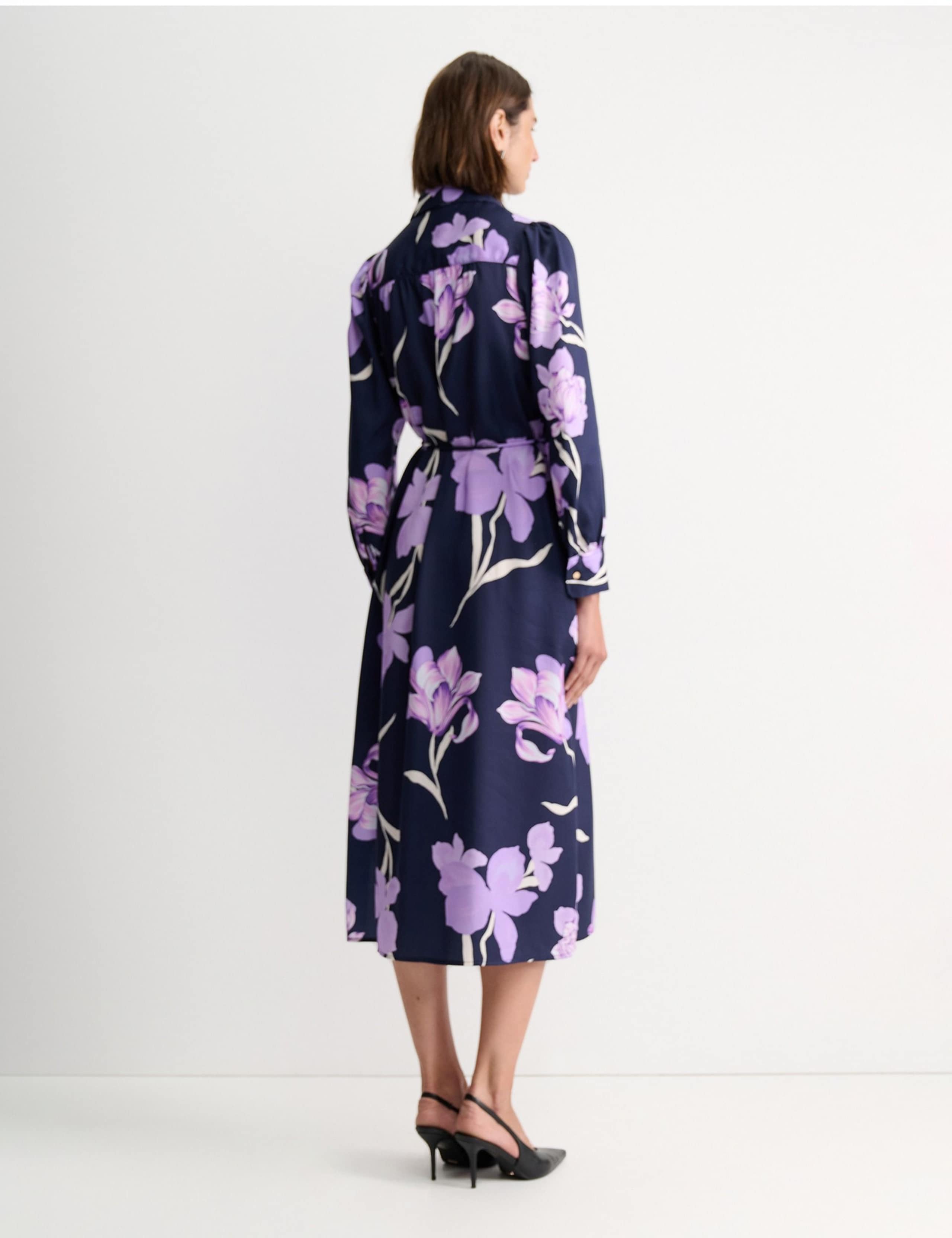 Pure Lyocell Floral Belted Midi Shirt Dress 5 of 6