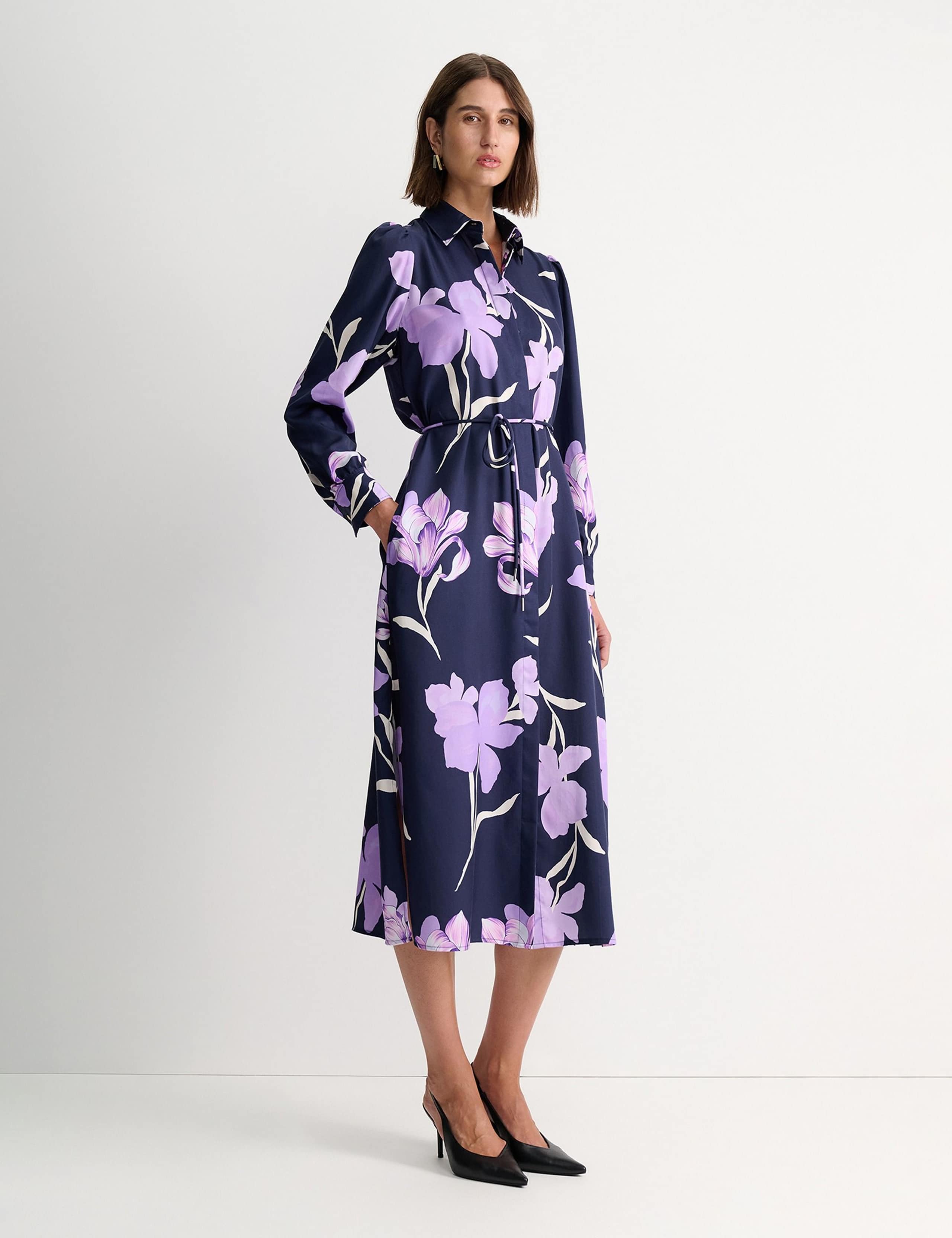 Pure Lyocell Floral Belted Midi Shirt Dress 6 of 6