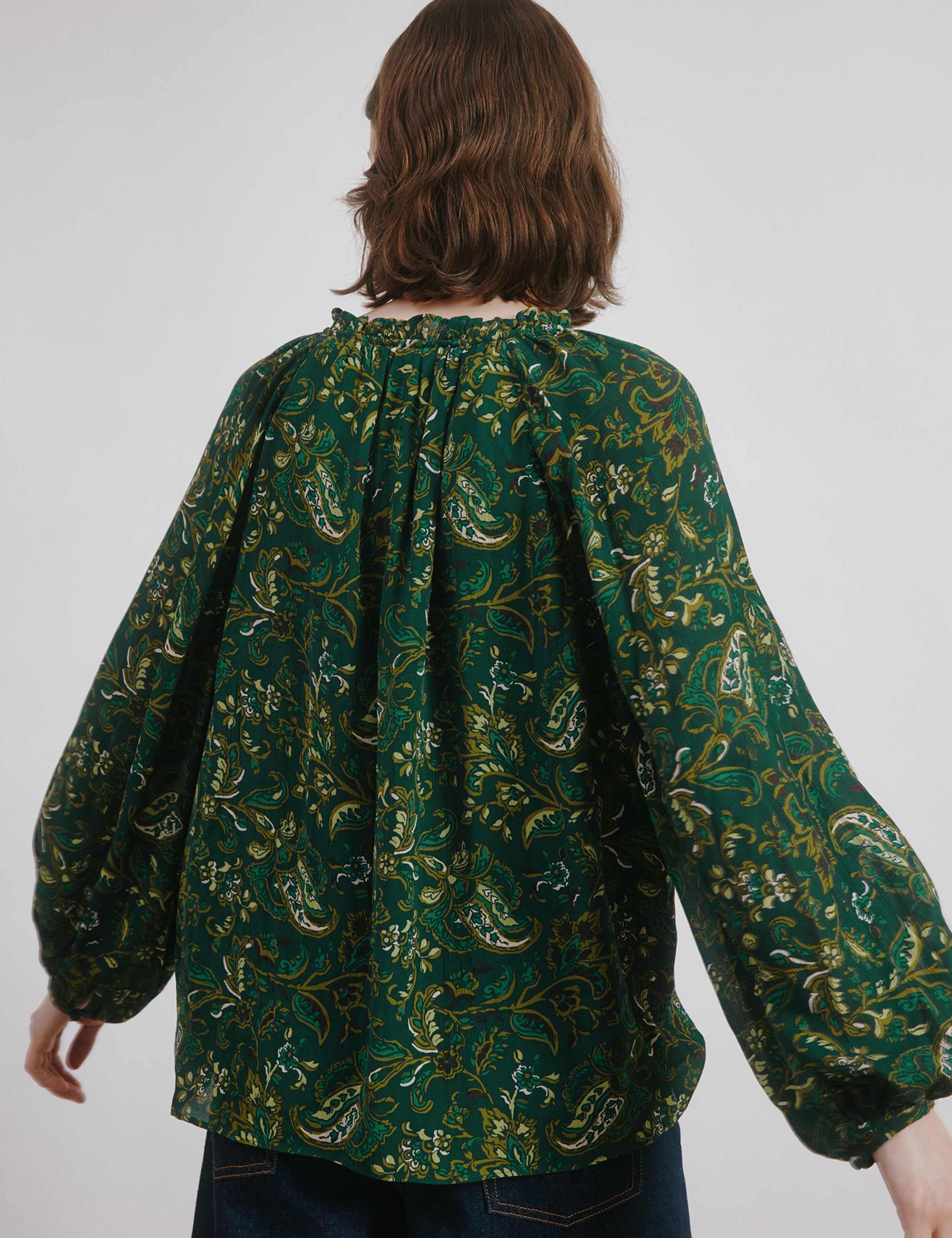 Paisley Tie Neck Top 4 of 4