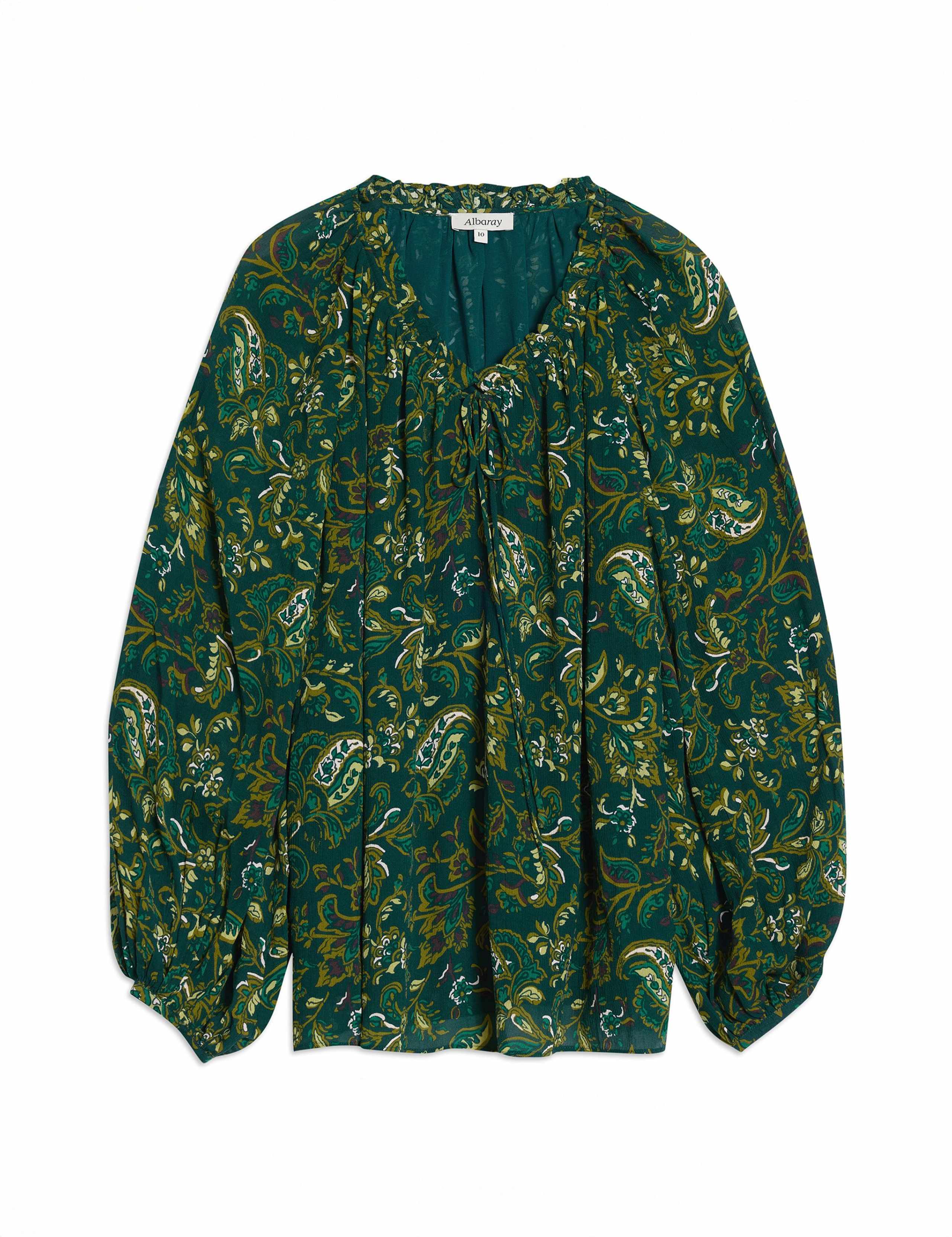 Paisley Tie Neck Top 2 of 4