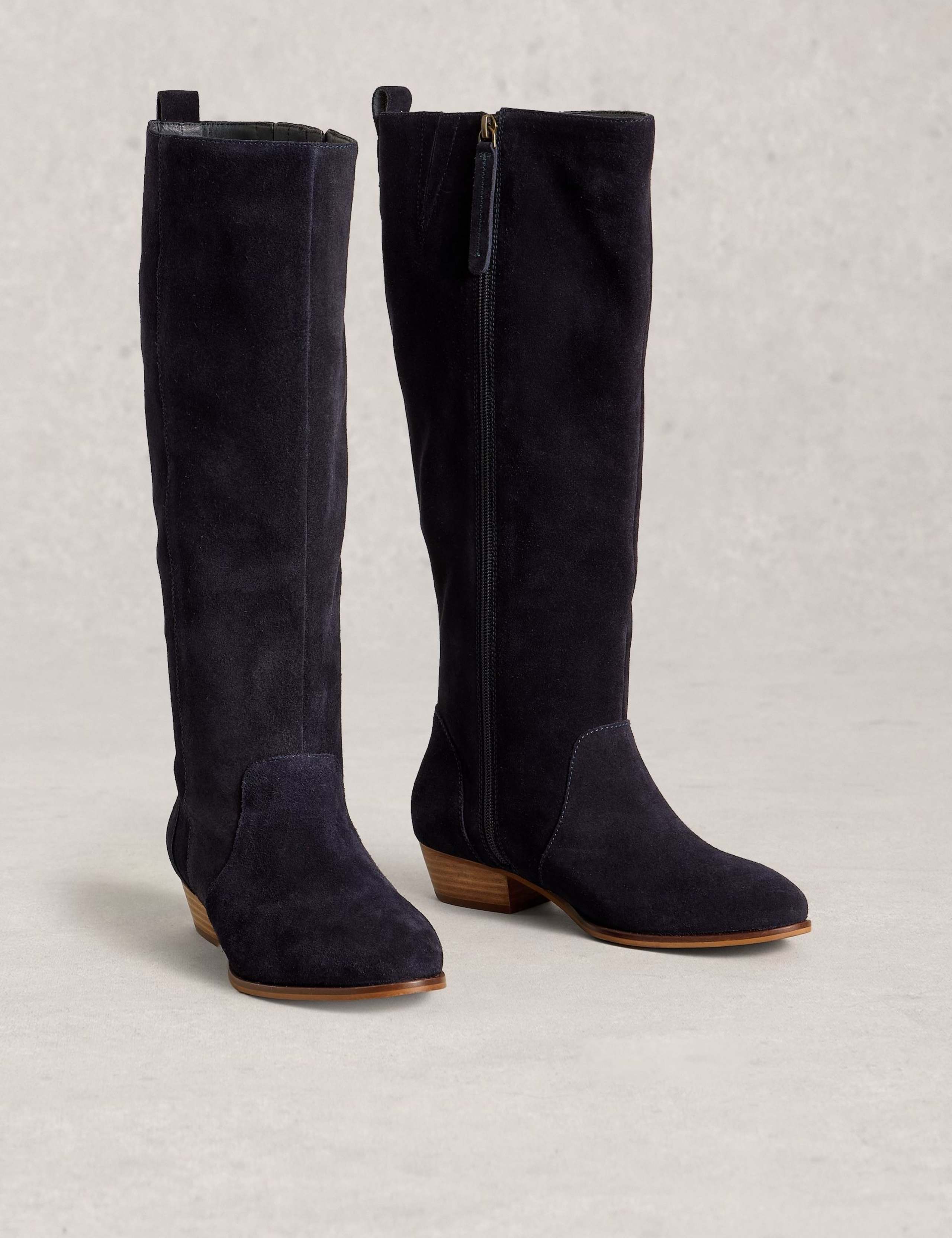 Suede Block Heel Knee High Boots 2 of 4