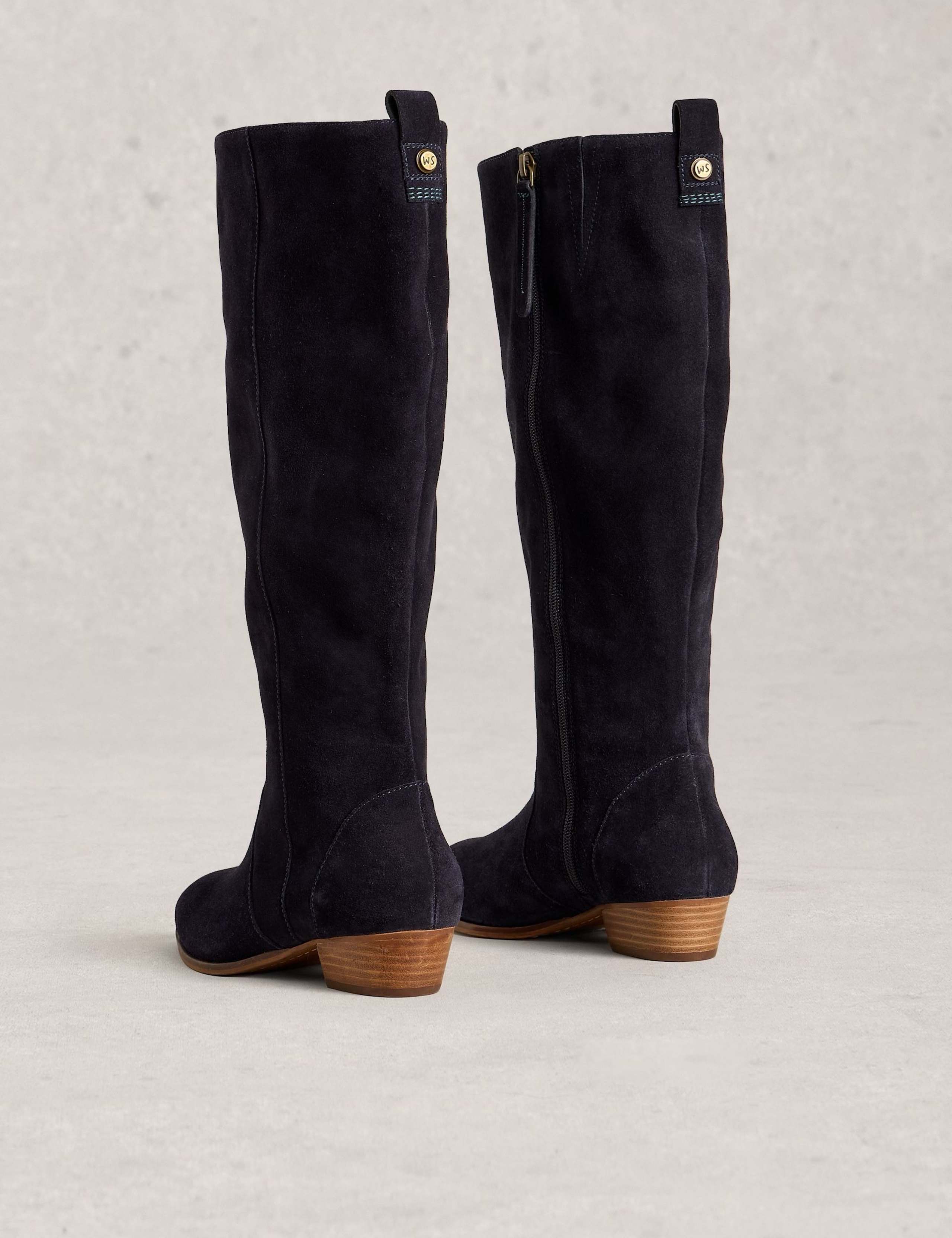 Suede Block Heel Knee High Boots 3 of 4