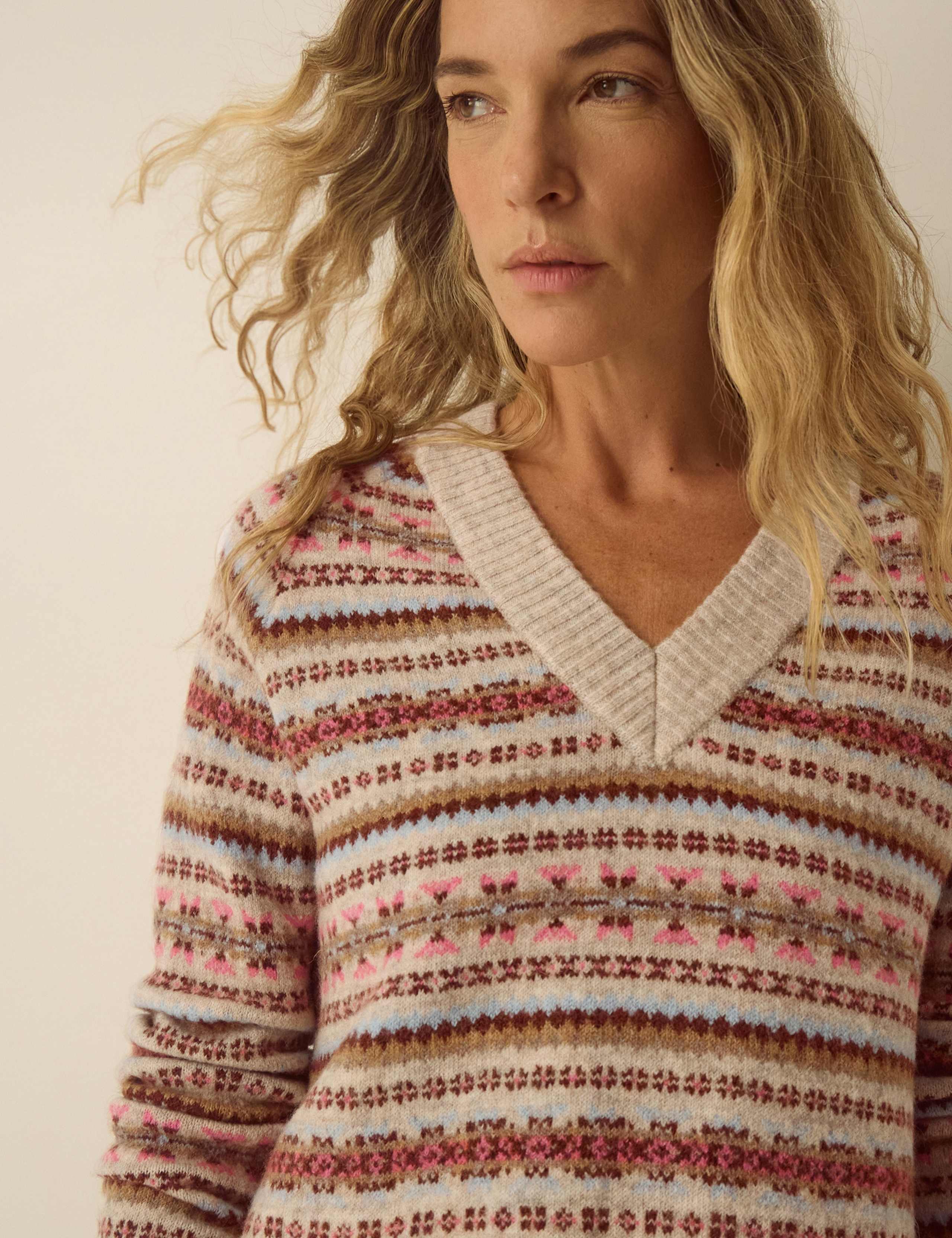Fair Isle V Neck Regular Fit Jumper 4 of 4