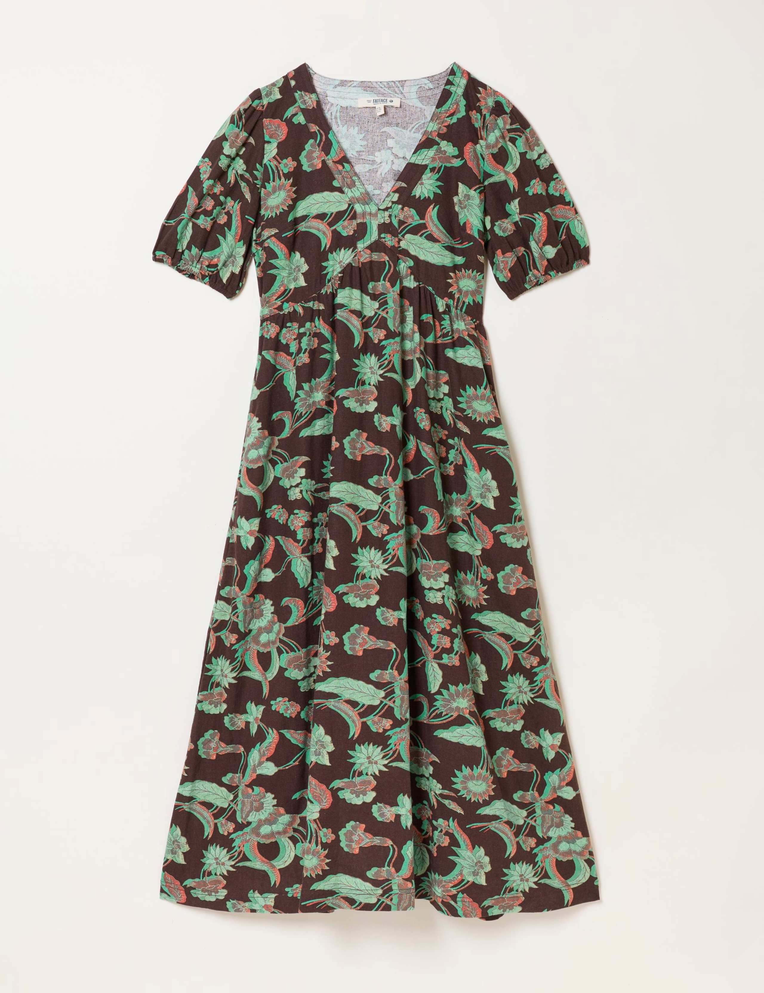 Remi Linen Rich Batik Print Midi Tea Dress 2 of 6