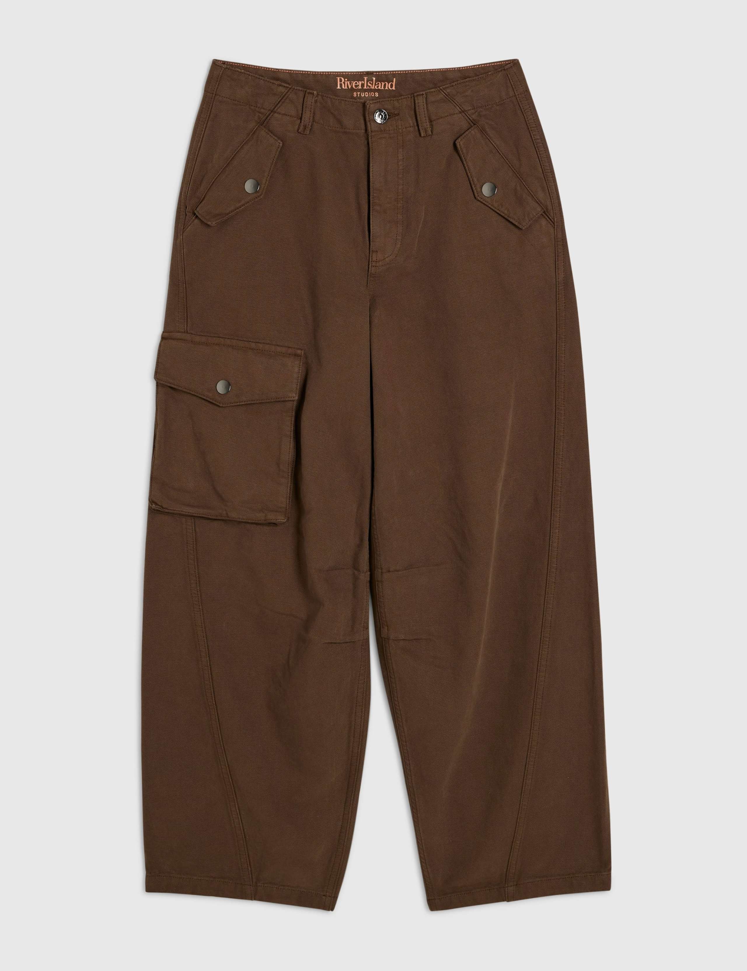 Pure Cotton Barrel Leg Cargo Trousers 2 of 5