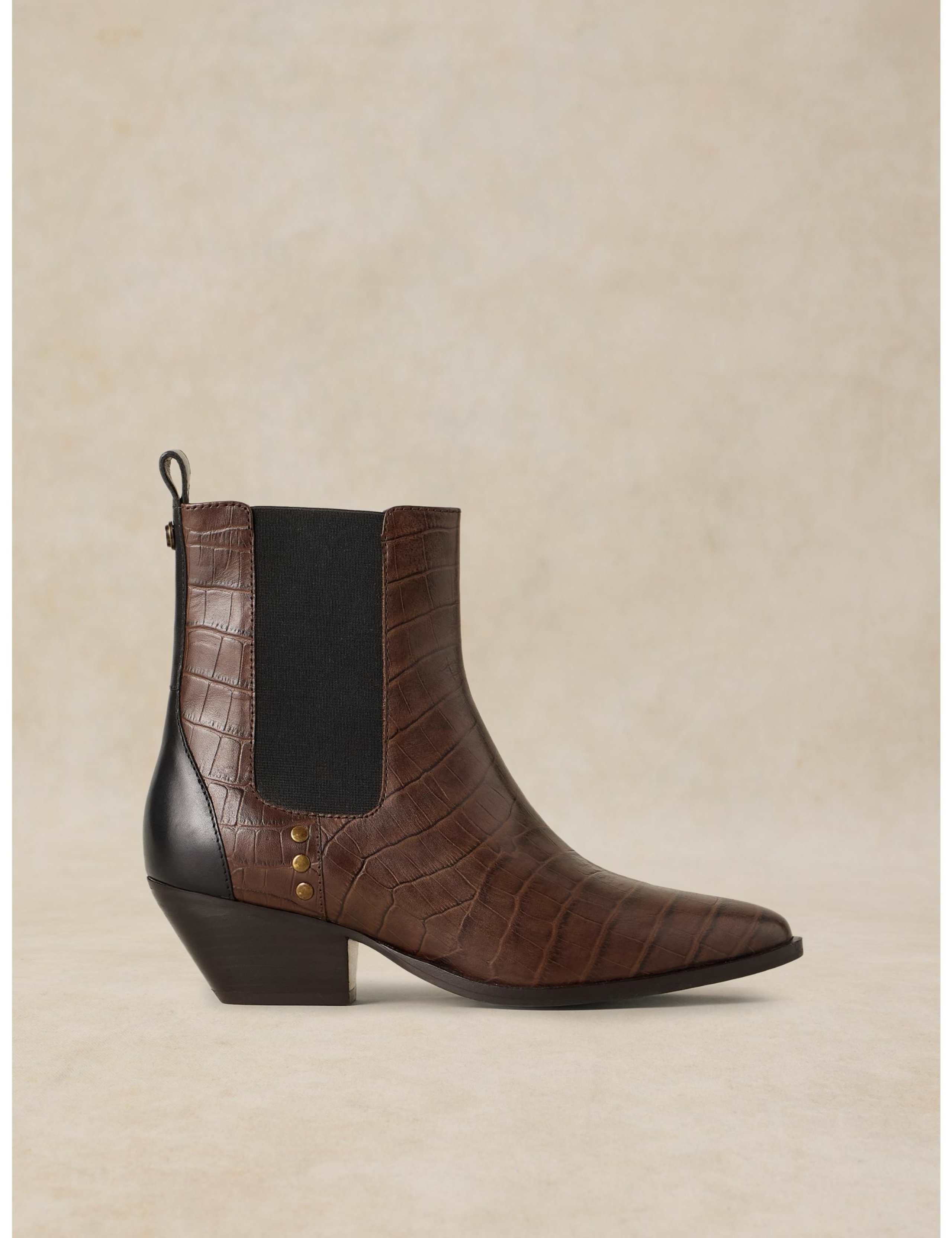 Janie Leather Western Ankle Boots 1 of 4