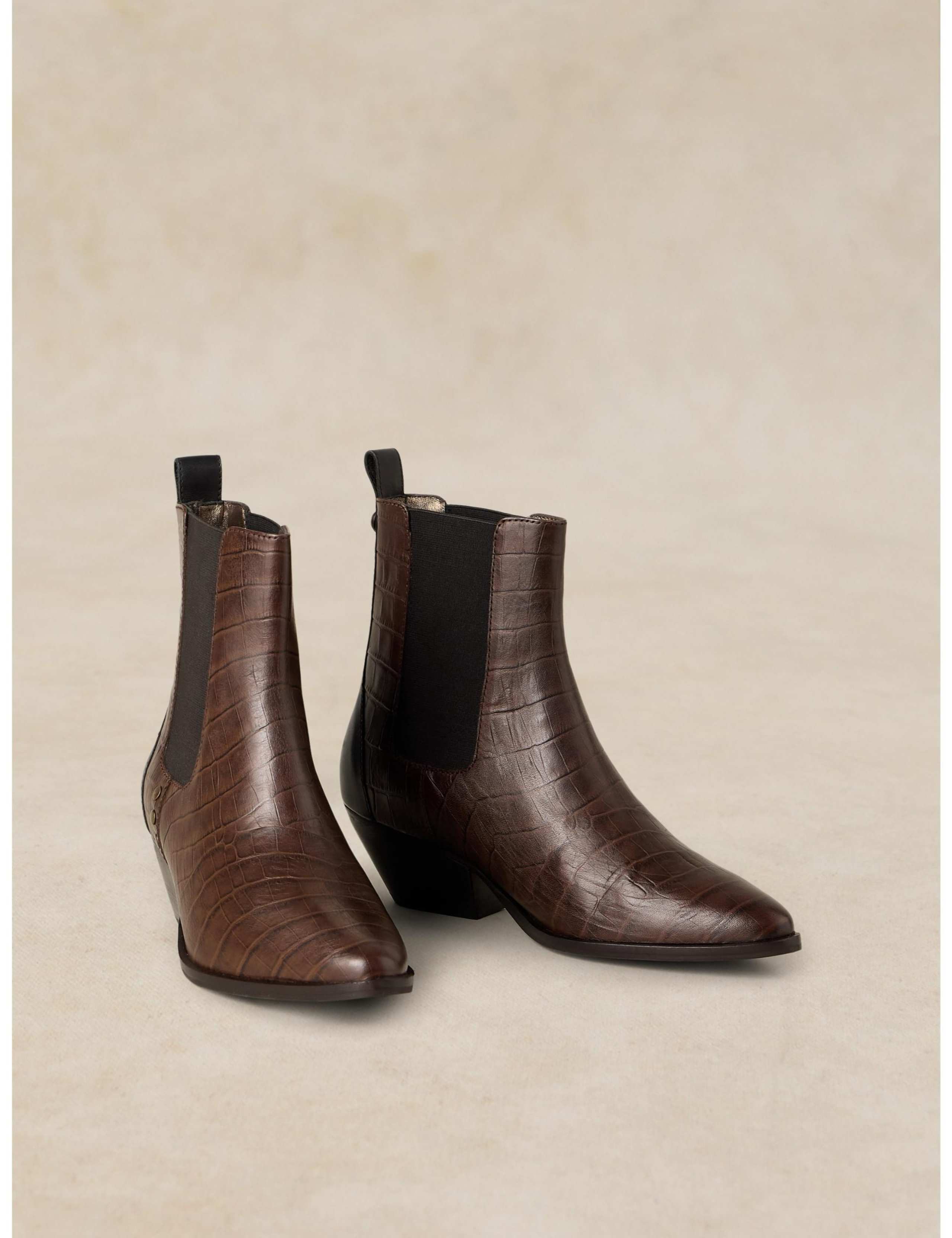 Janie Leather Western Ankle Boots 2 of 4