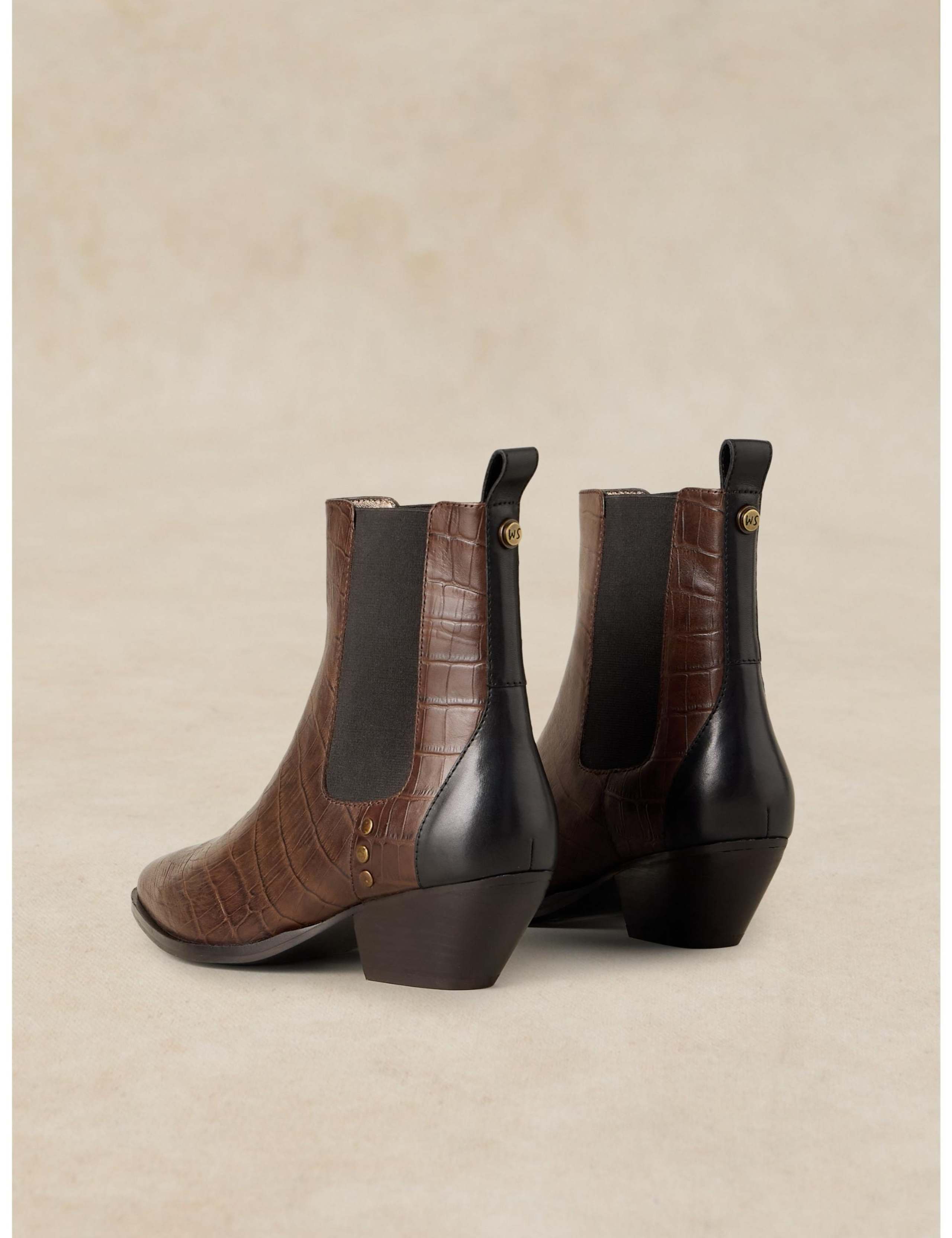 Janie Leather Western Ankle Boots 3 of 4