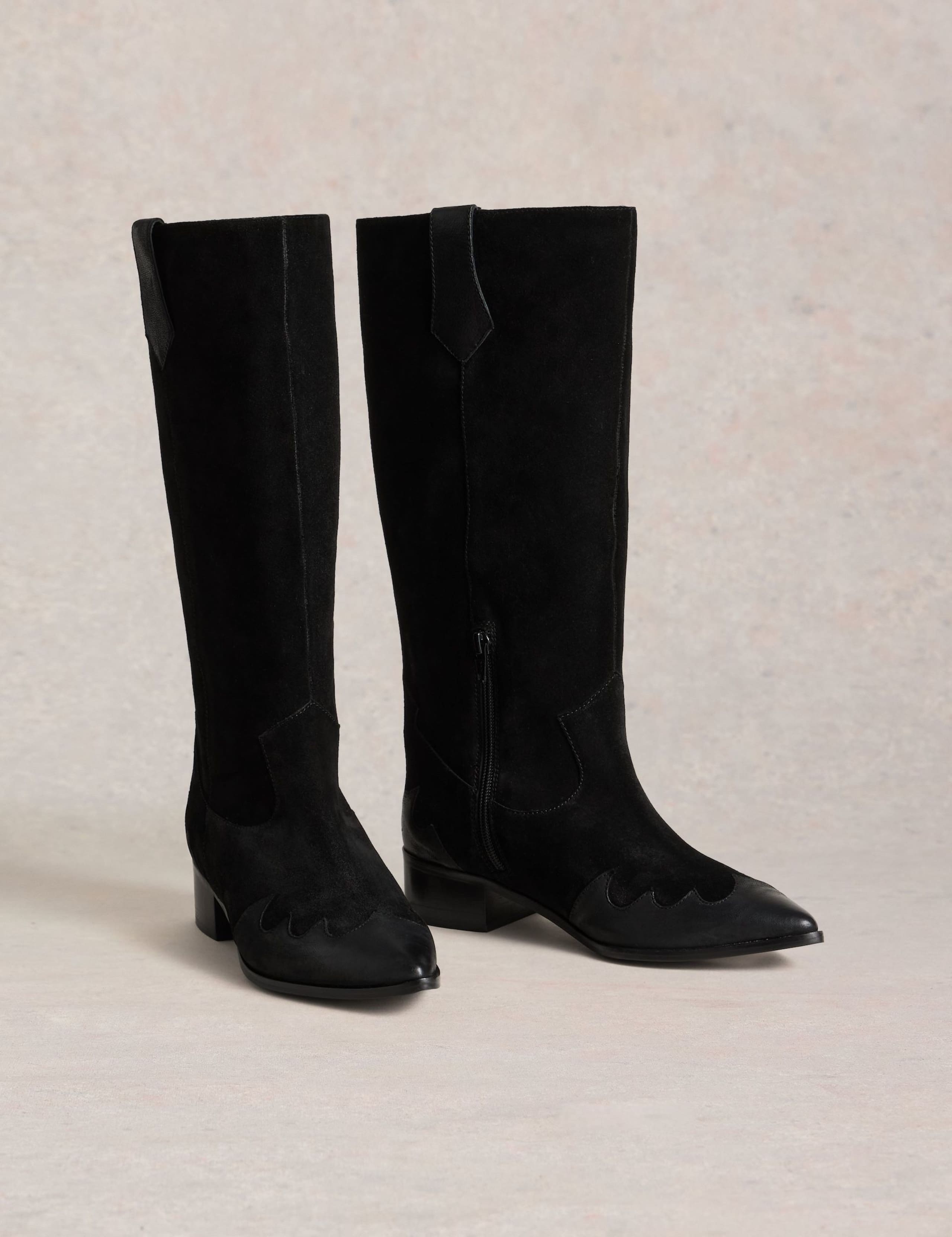 Suede Western Knee High Boots 3 of 4