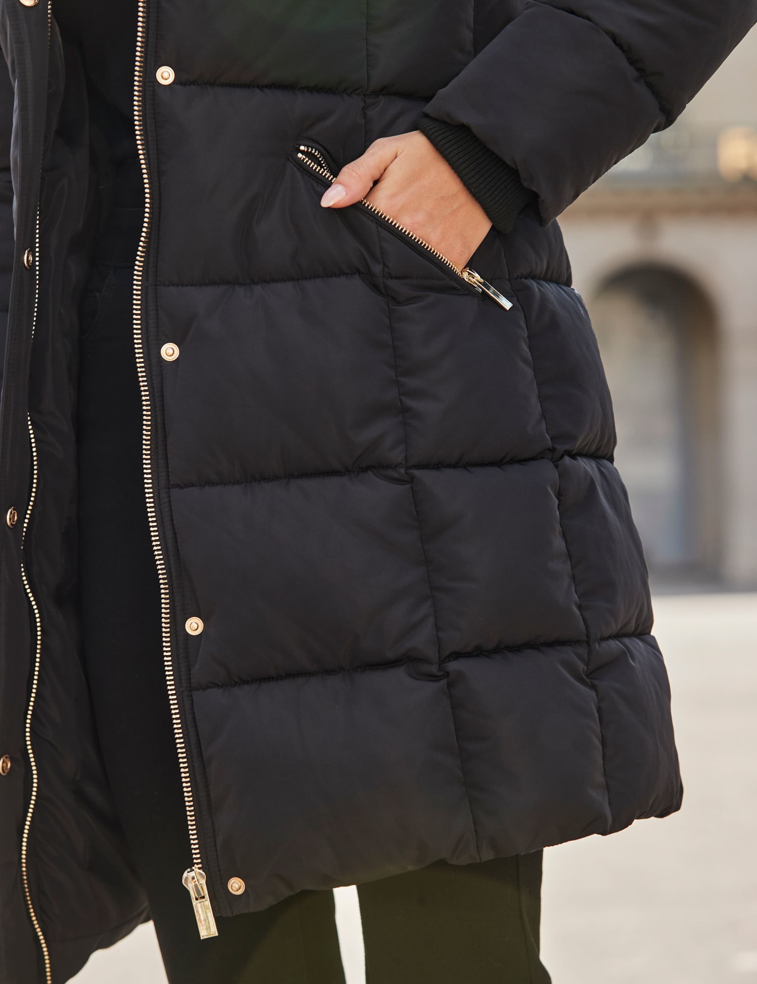 Hooded Faux Fur Trim Puffer Coat 8 of 9