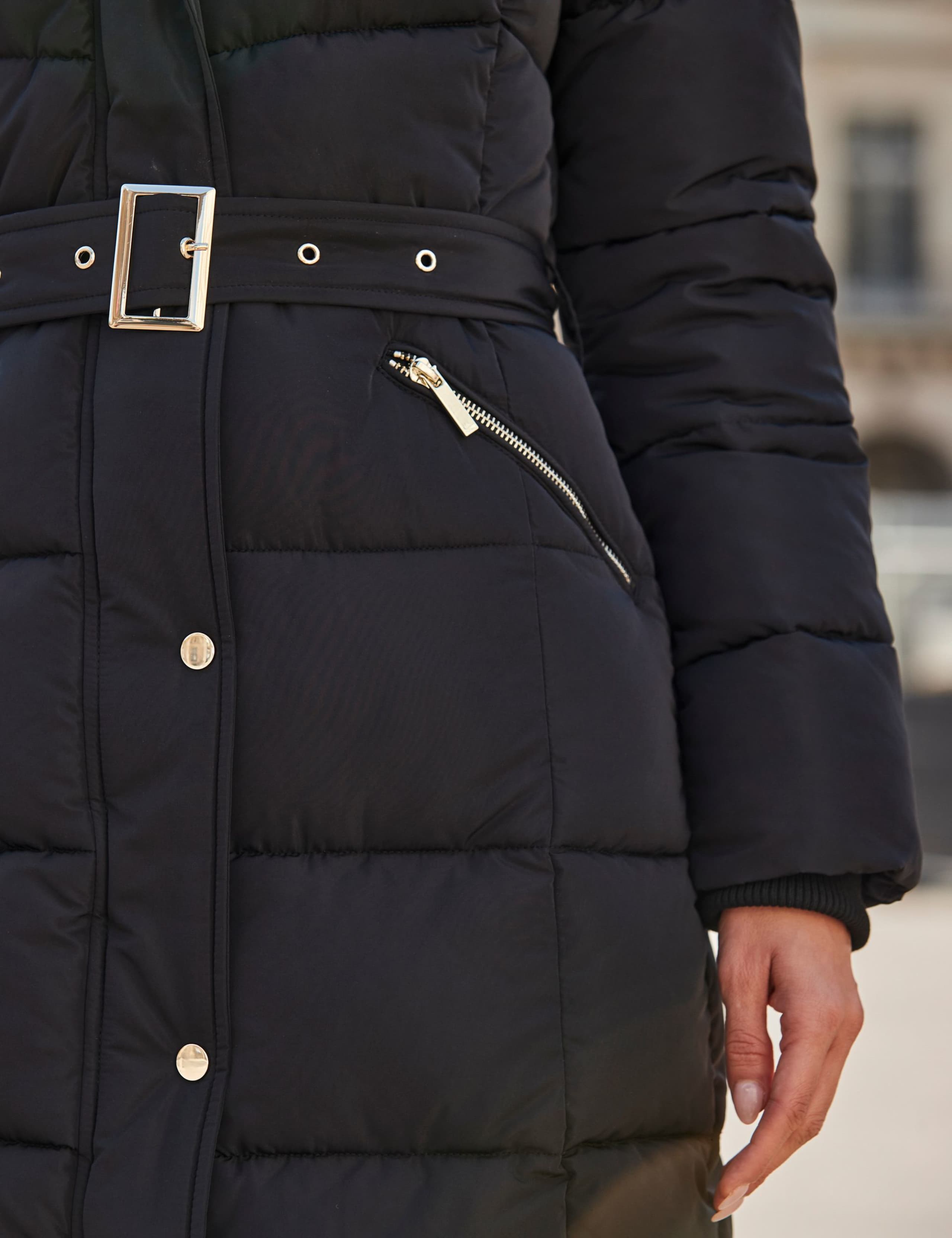 Hooded Faux Fur Trim Puffer Coat 9 of 9
