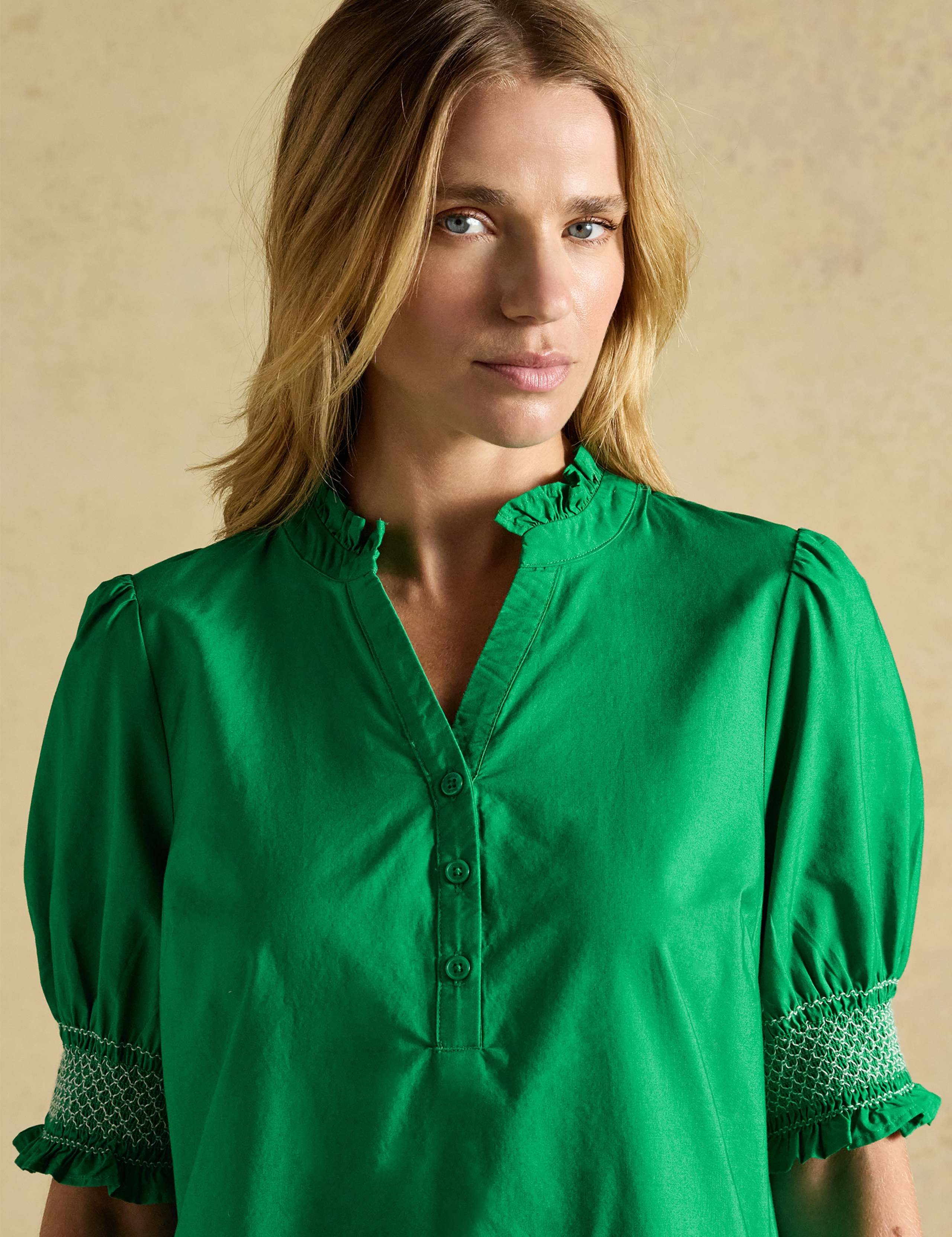 Pure Cotton Broderie V-Neck Mini Shift Dress 3 of 8