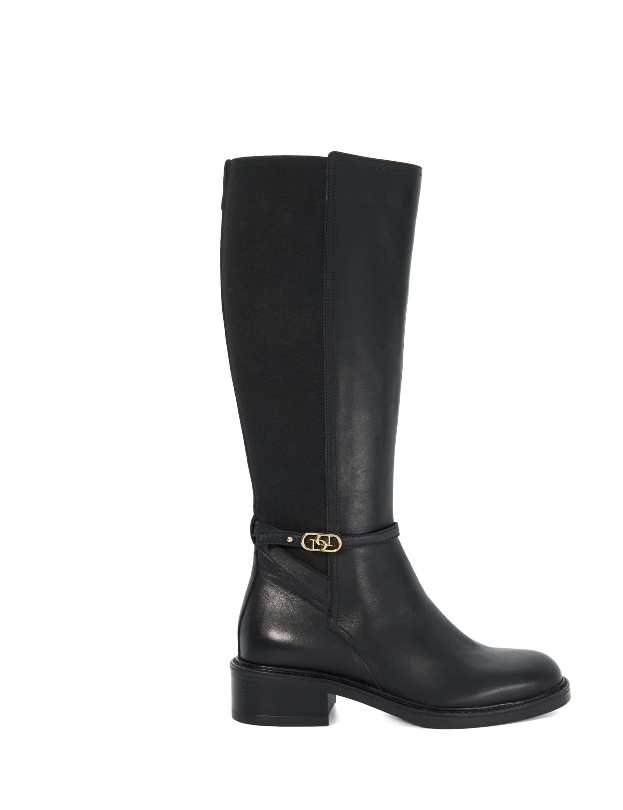 Leather Flat Knee High Boots