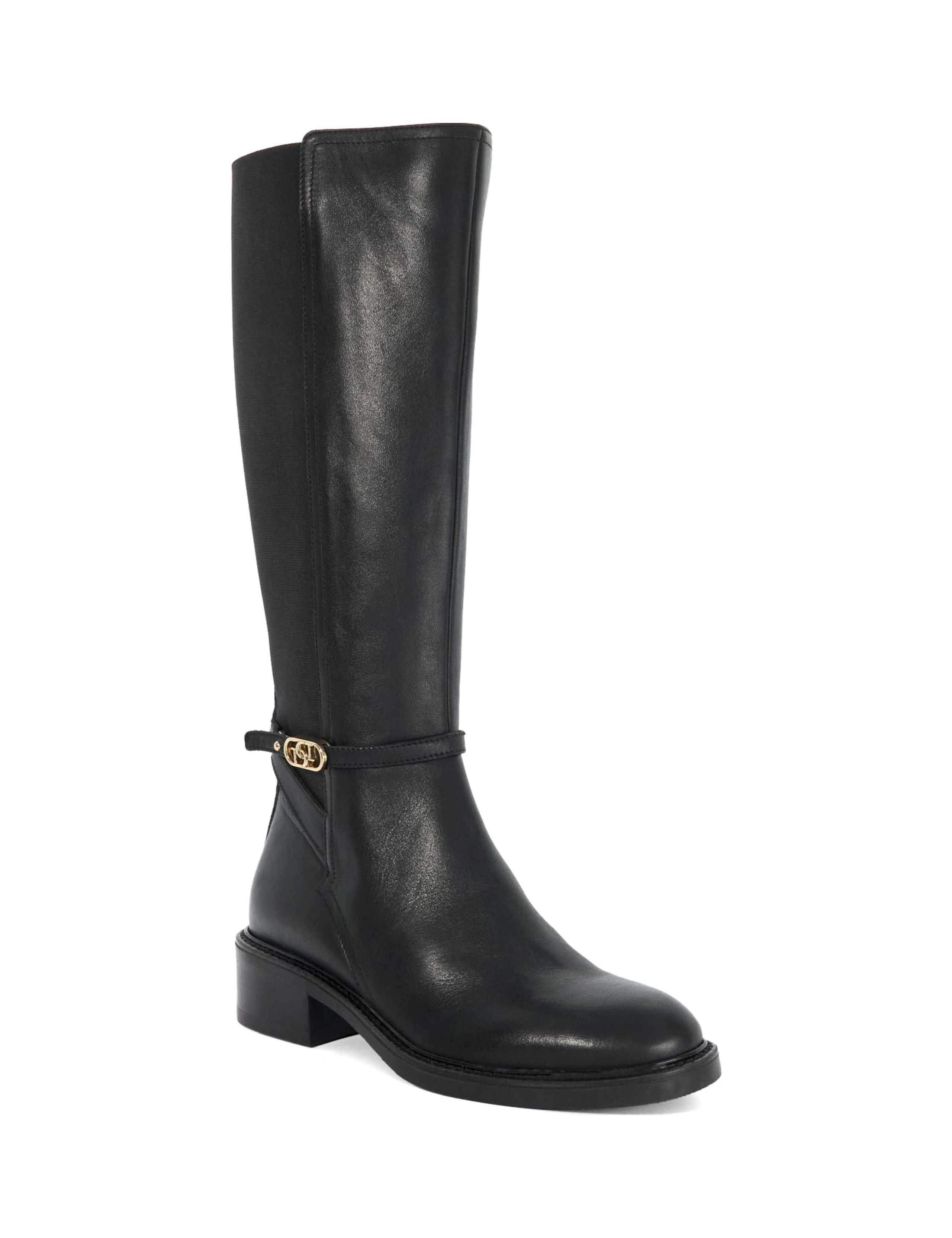 Leather Flat Knee High Boots 2 of 5