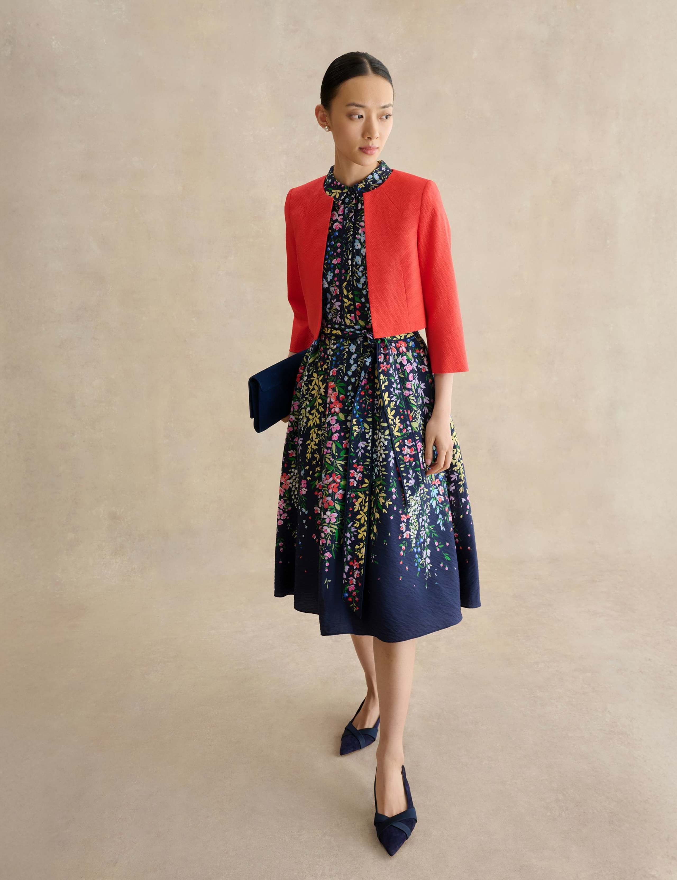 Floral Knee Length Skater Dress 3 of 5