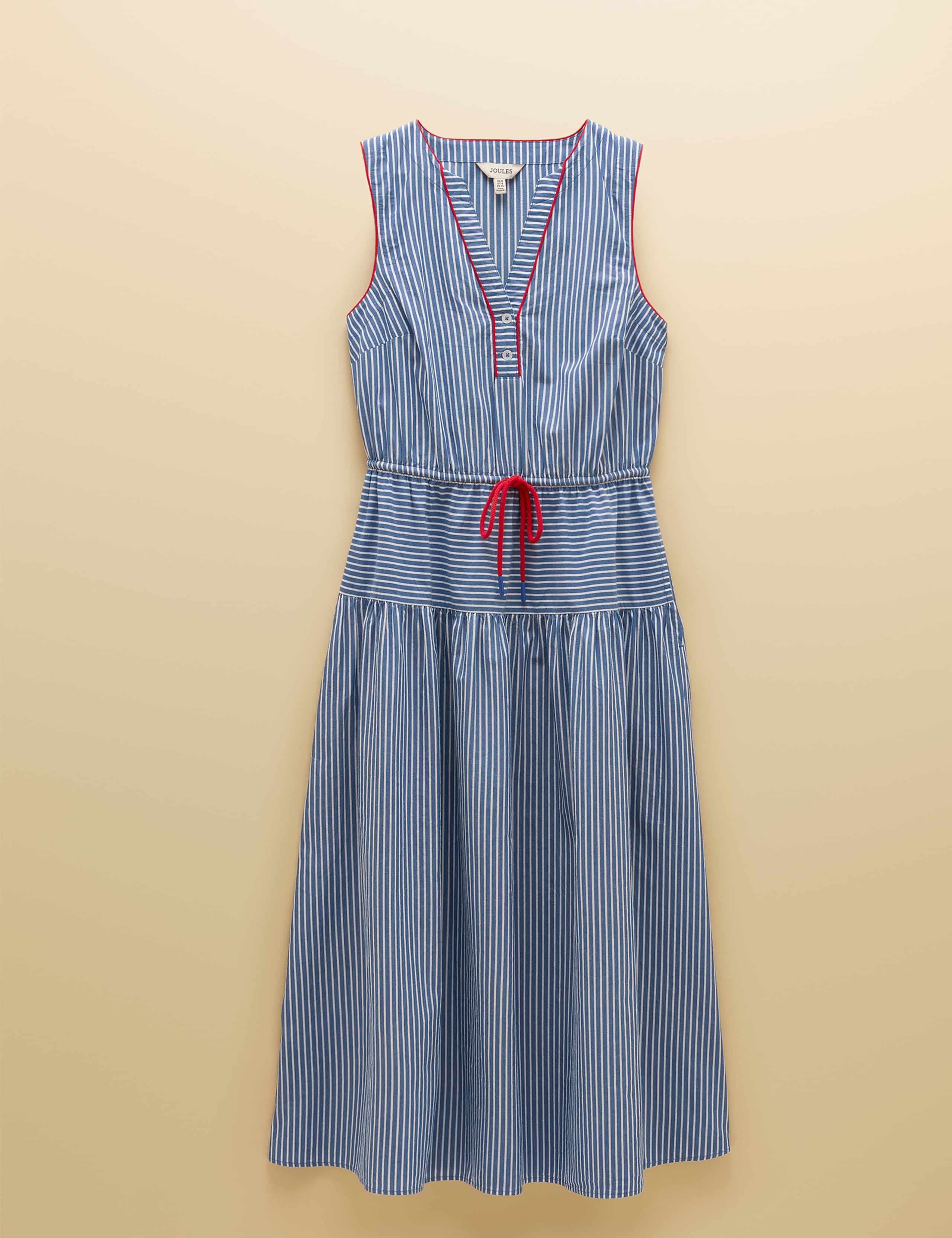 Pure Cotton Striped Midi Waisted Dress 2 of 8