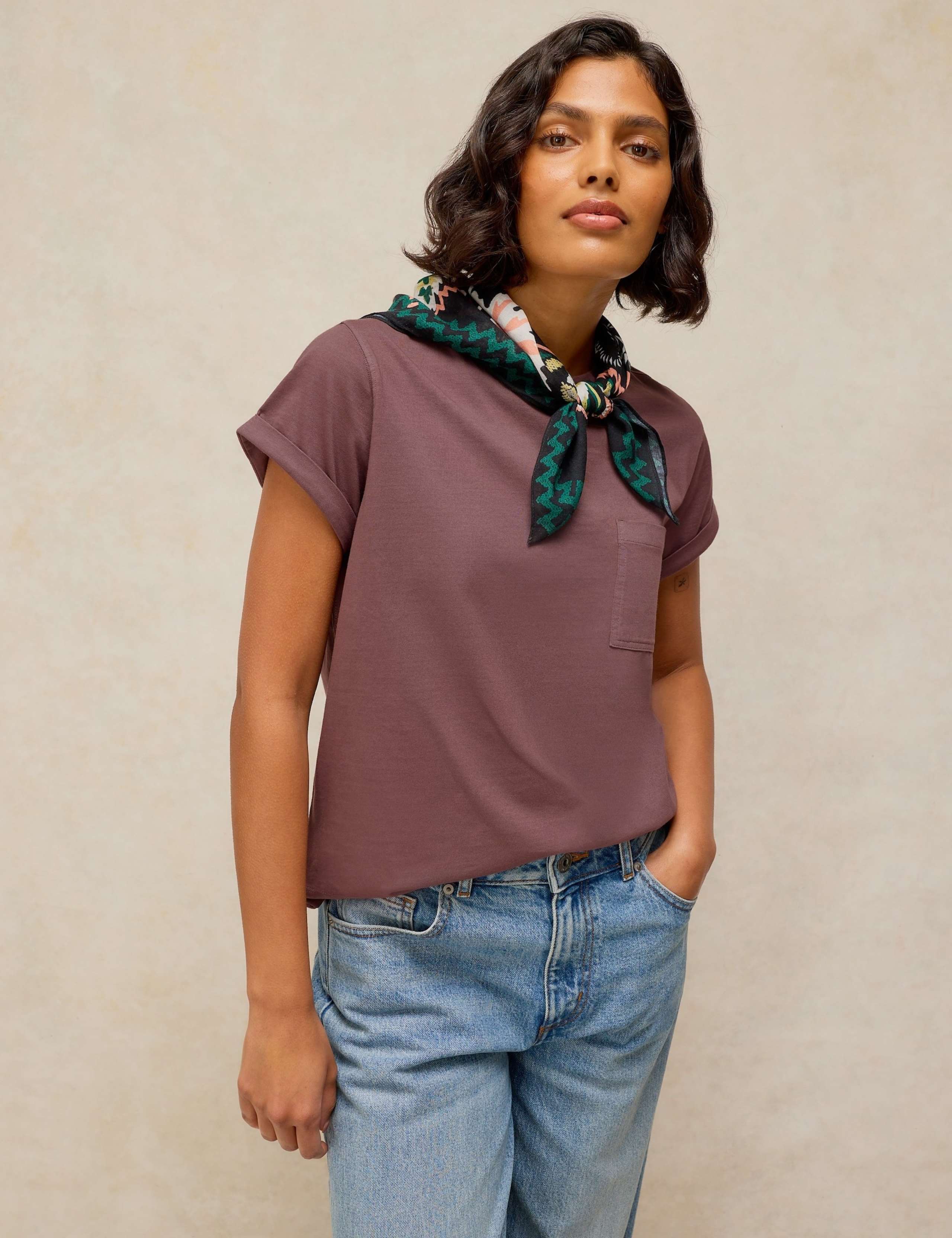 Pure Cotton Crew Neck Chest Pocket T-Shirt 1 of 6