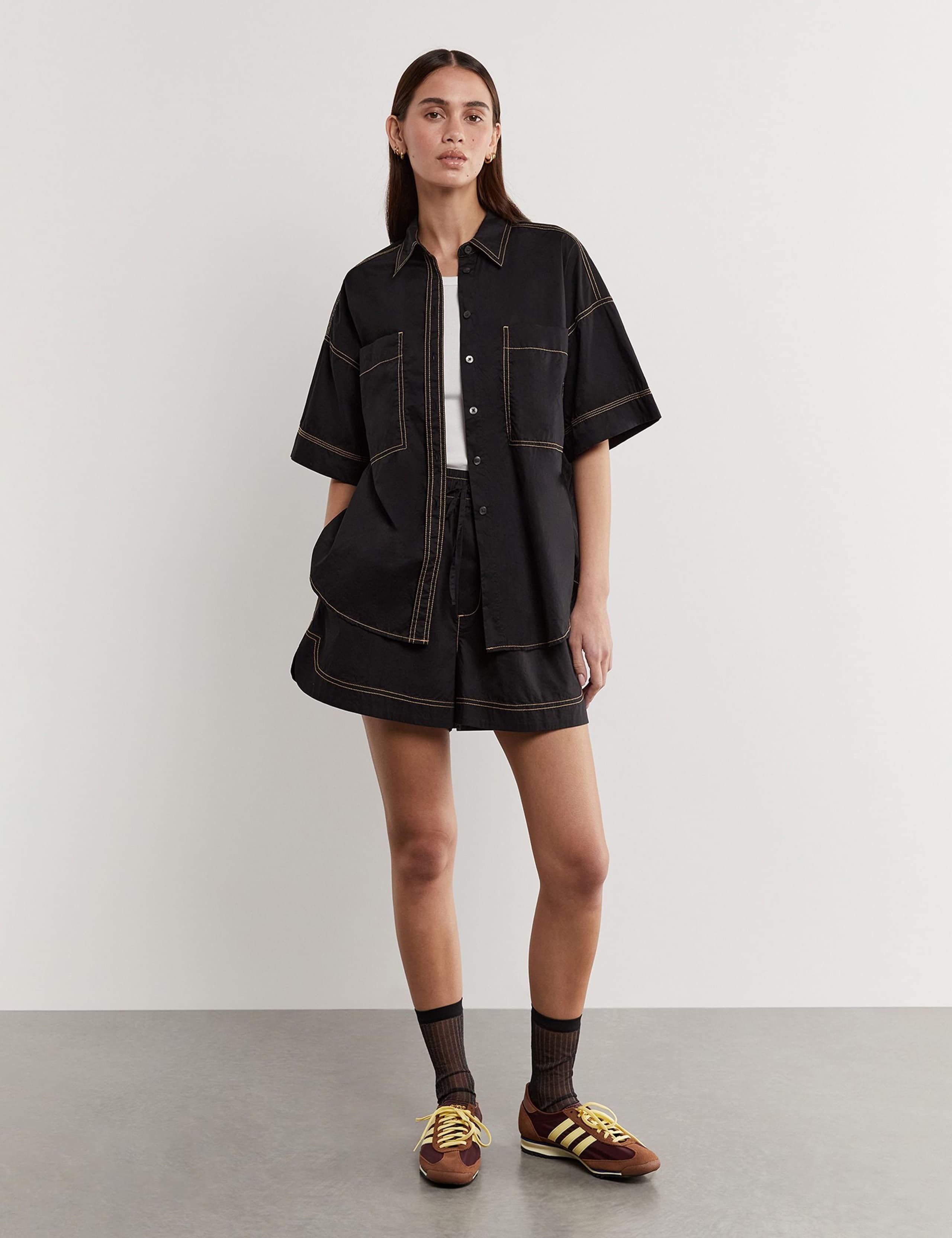 Pure Cotton Stitch Detail Relaxed Shirt 2 of 4