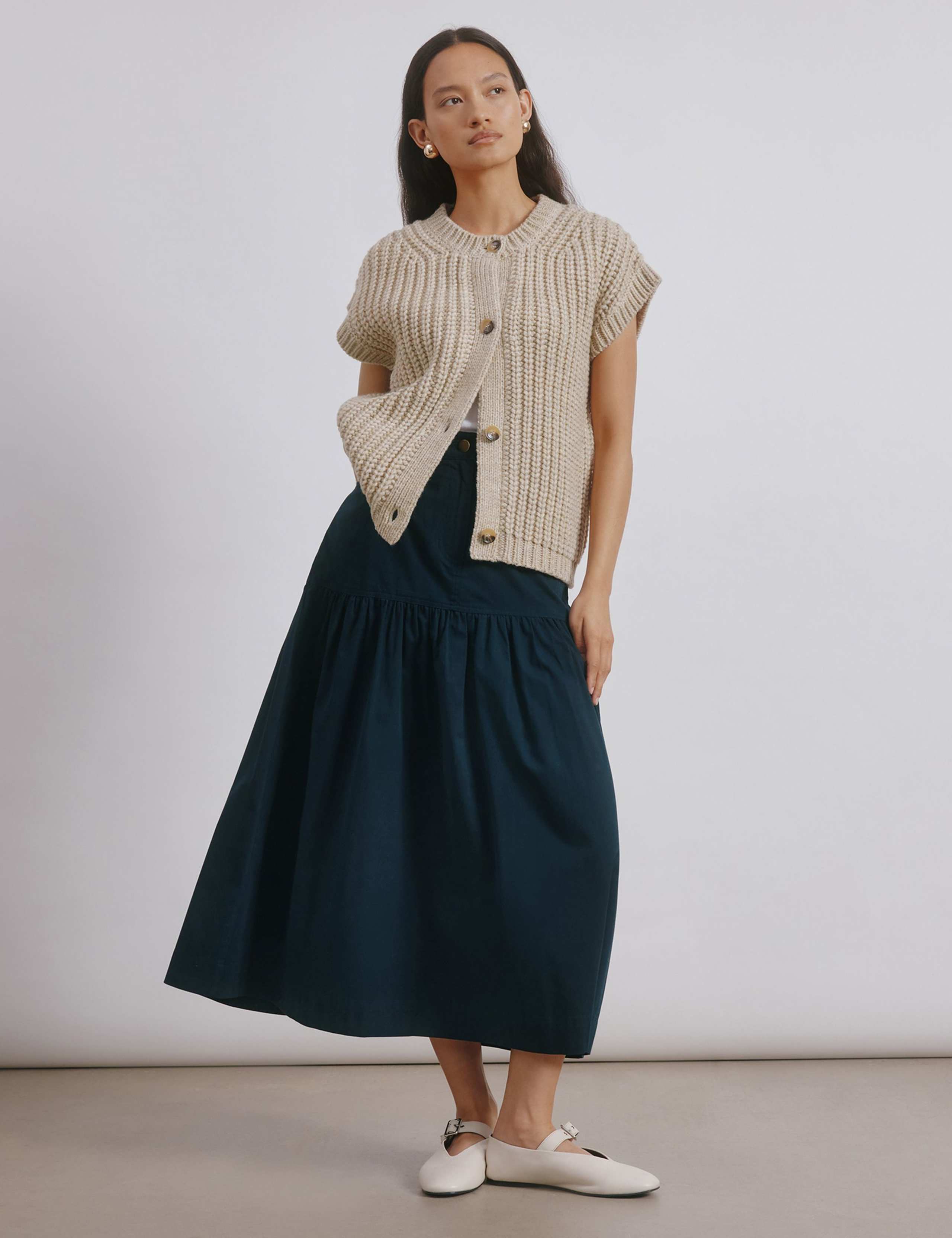 Wool Blend Button Front Knitted Waistcoat 3 of 5