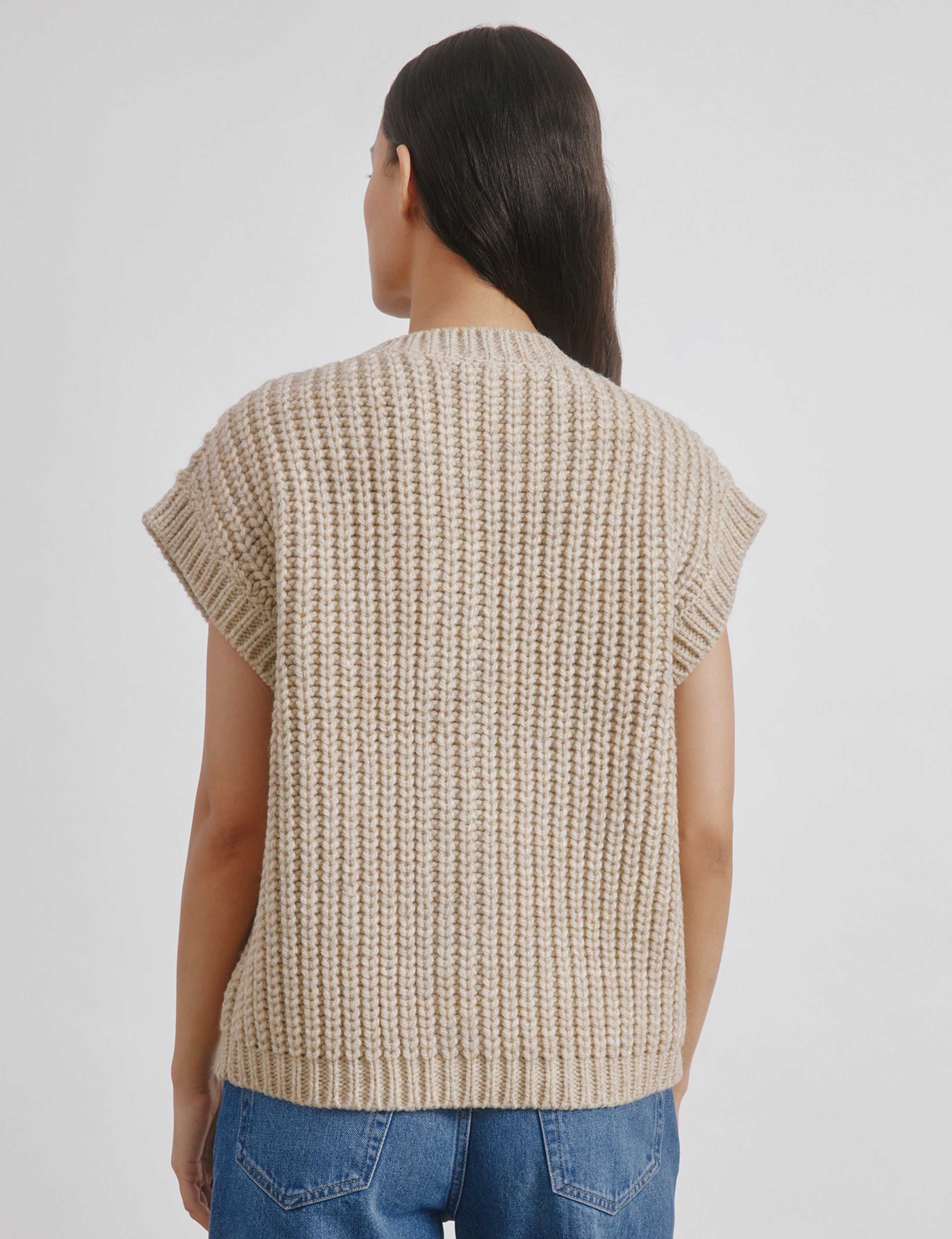 Wool Blend Button Front Knitted Waistcoat 4 of 5