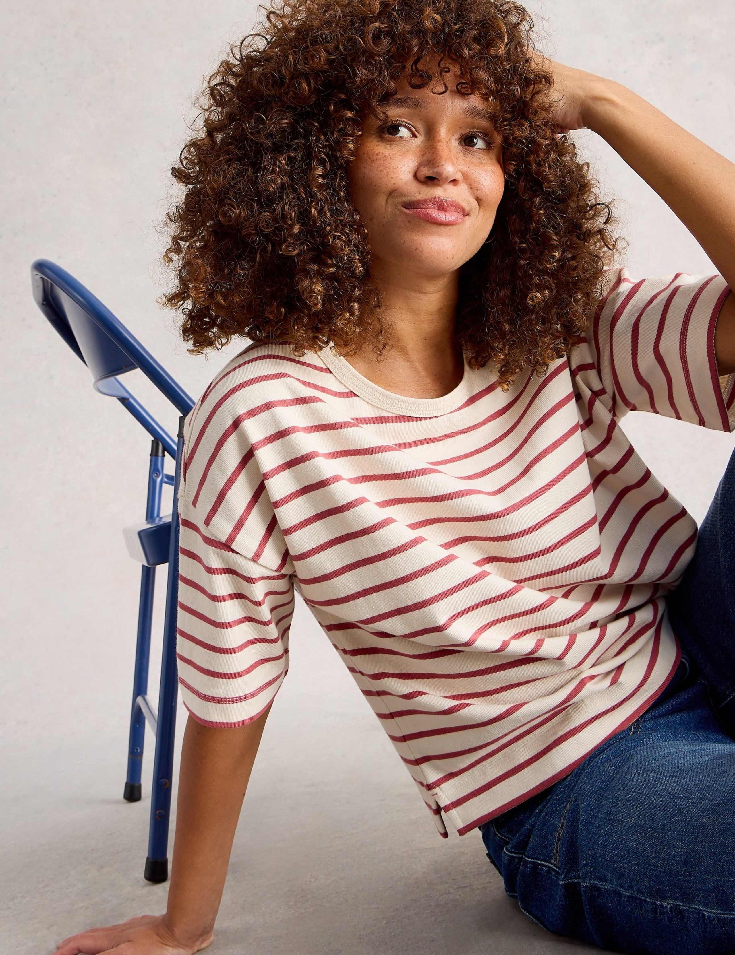 Pure Cotton Striped Crew neck T-Shirt 3 of 6